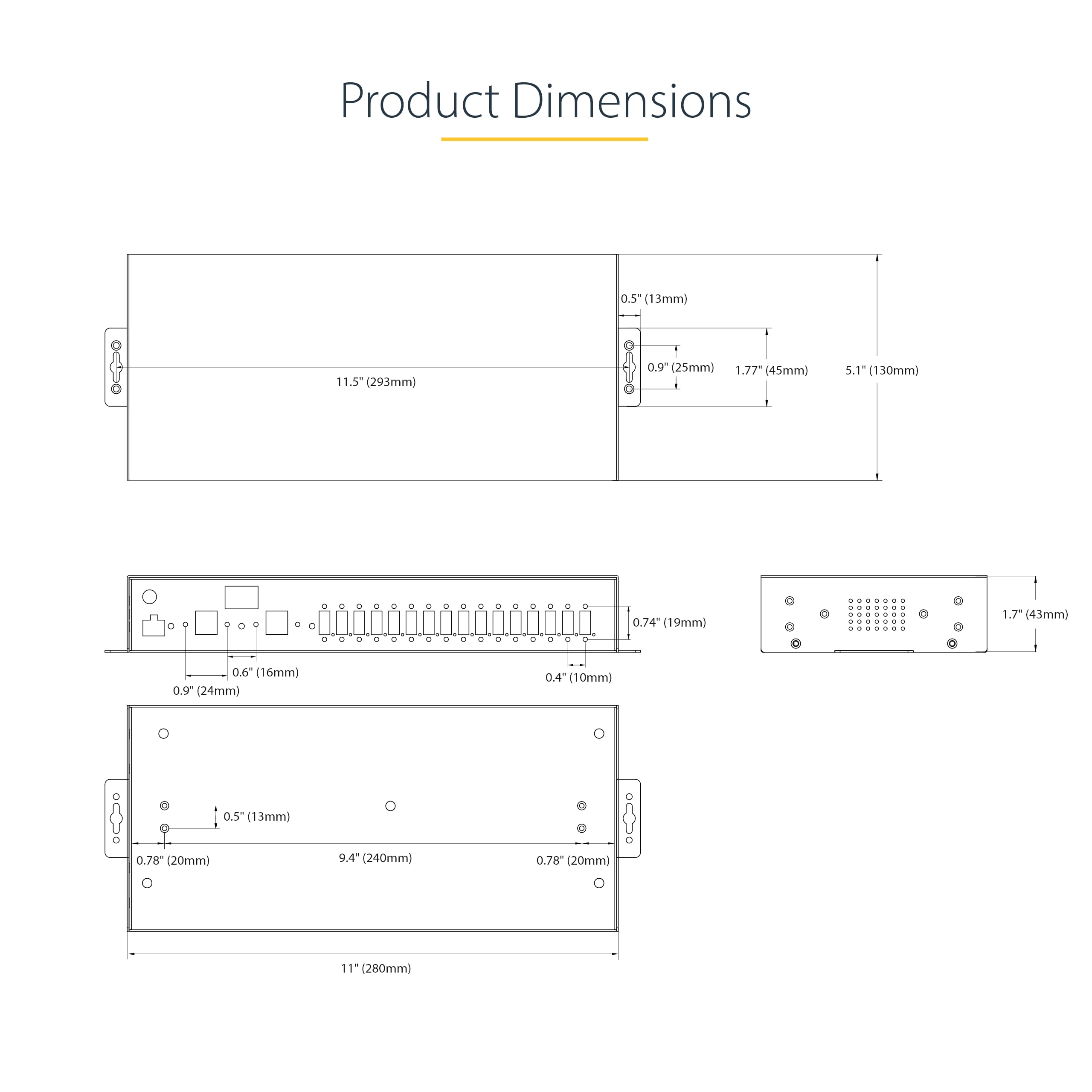 startech-com-hub-industriel-usb-3-0-16-ports-5gbps-esd-m-tal-5g16ainds-usb-a-hub image 4