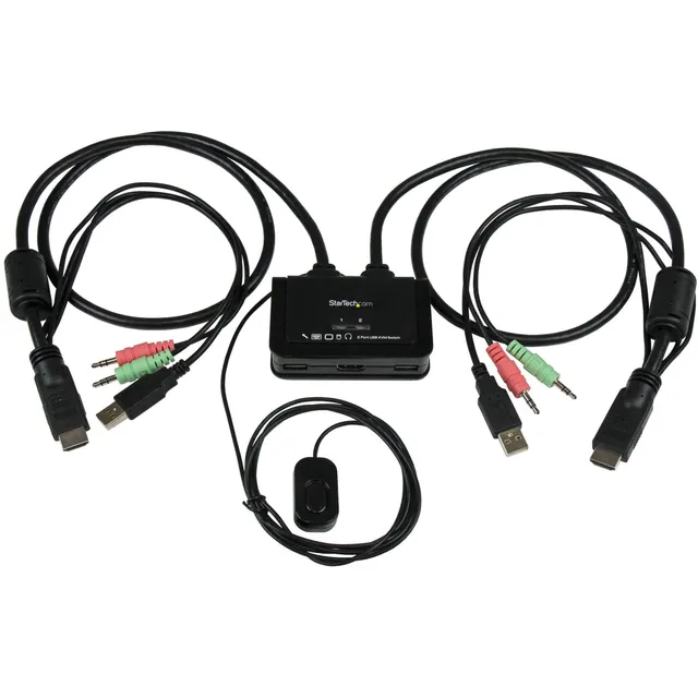 startech-com-switch-kvm-usb-hdmi-2-ports-1080p-c-bles-inclus-aliment-usb image 1