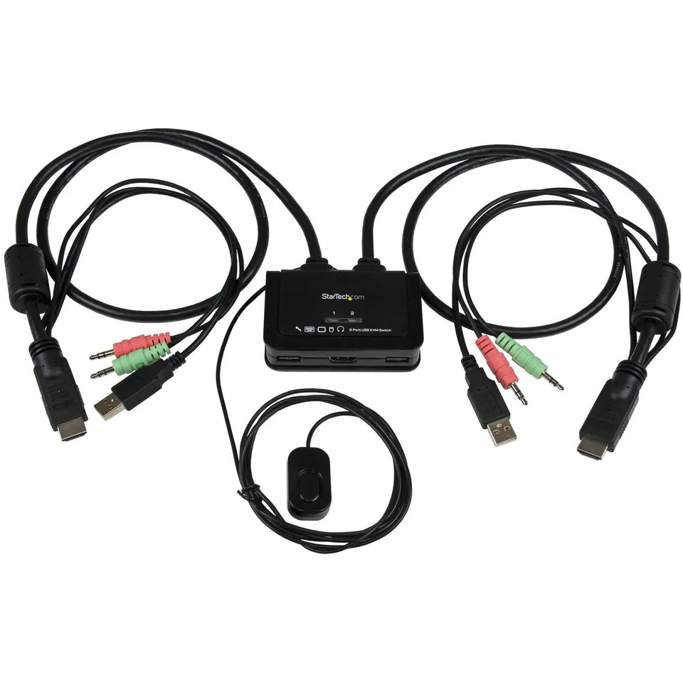 startech-com-switch-kvm-usb-hdmi-2-ports-1080p-c-bles-inclus-aliment-usb image 1