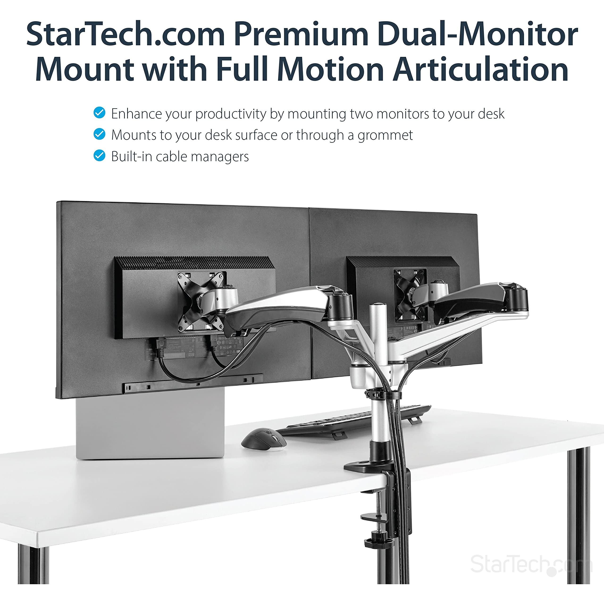 startech-com-armdual30-support-bureau-bras-articul-2-crans-jusqu-30-argent image 3