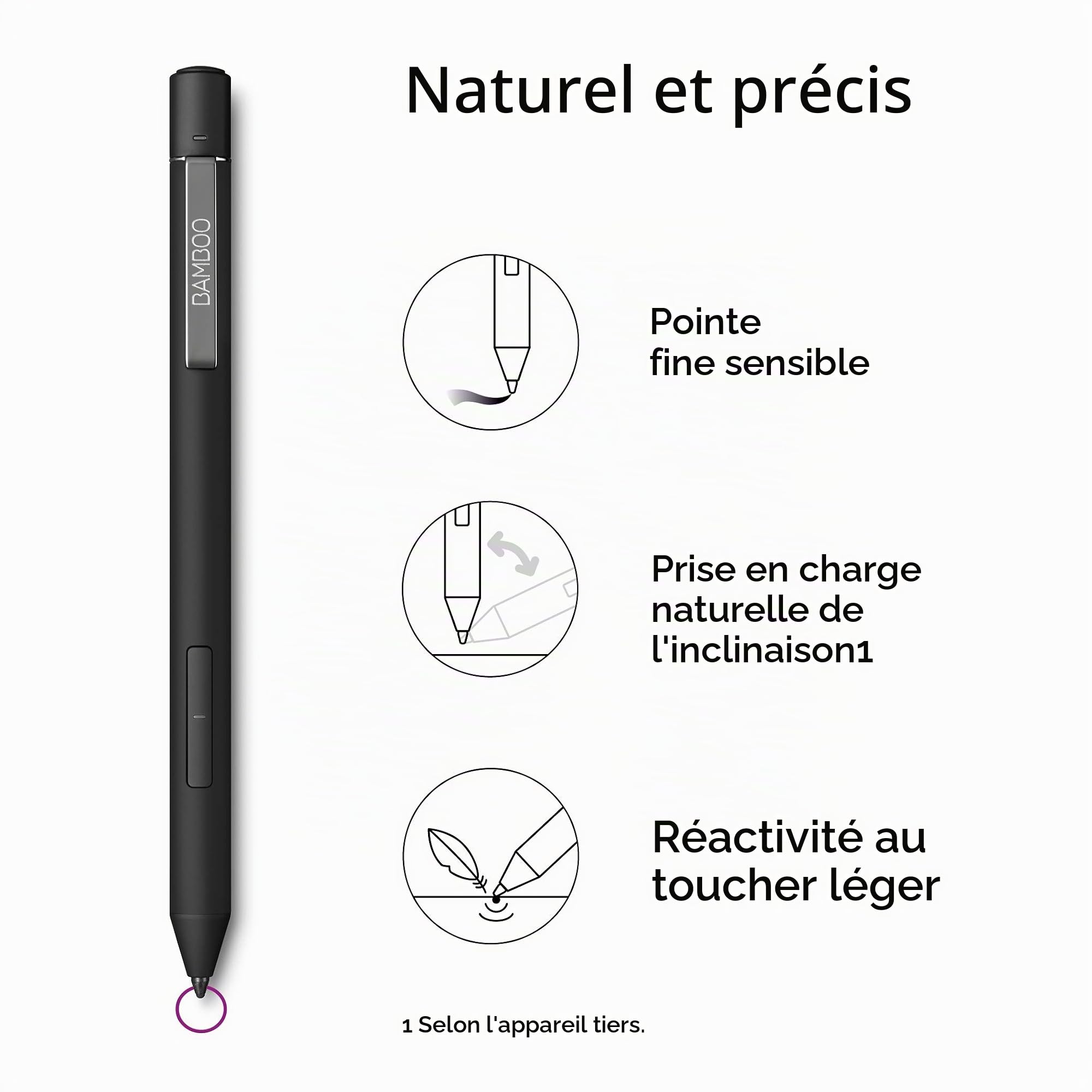 wacom-bamboo-ink-plus-stylet-actif-noir-4096-niveaux-usb-c image 4