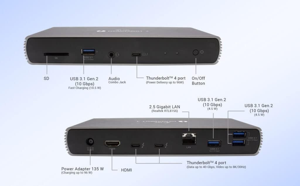 i-tec-station-d-accueil-thunderbolt-4-dual-display-96w-8k image 5