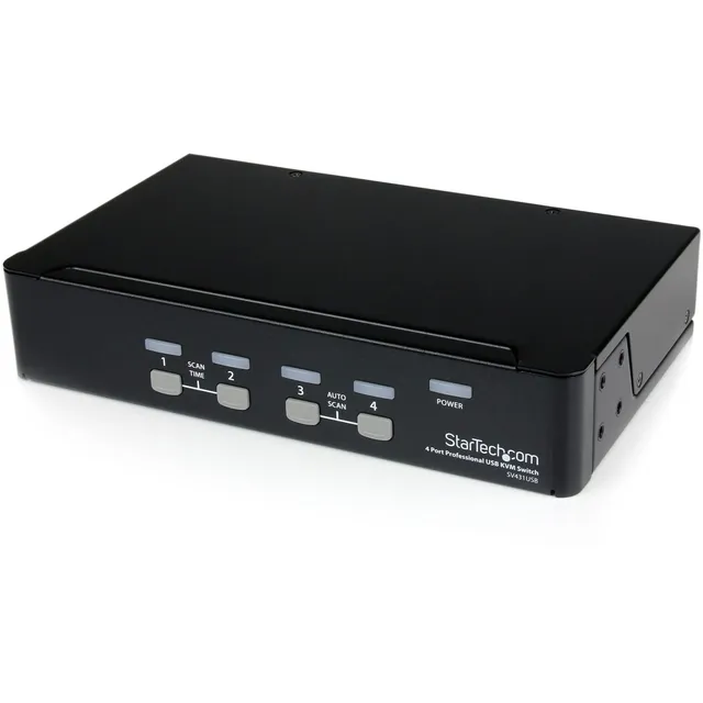 startech-com-switch-kvm-usb-vga-4-ports-1920x1440-hub-rack-1u-sv431usb image 1