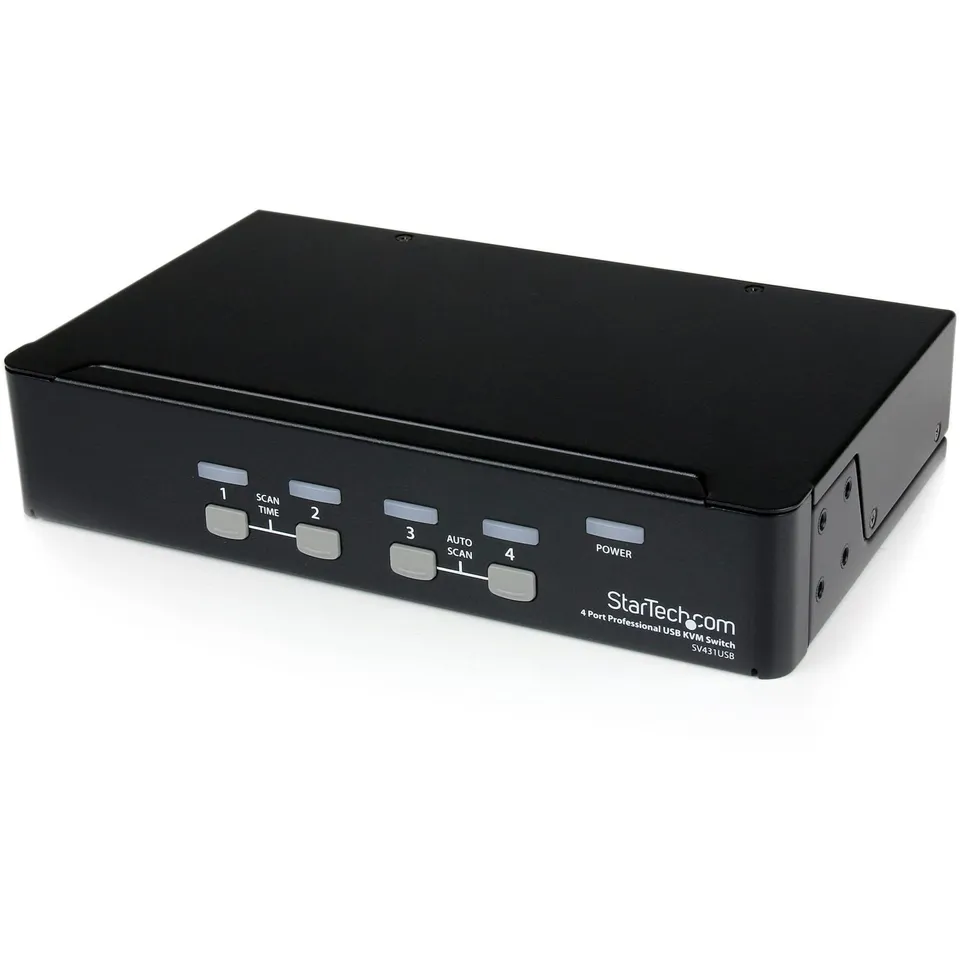 startech-com-switch-kvm-usb-vga-4-ports-1920x1440-hub-rack-1u-sv431usb image 1