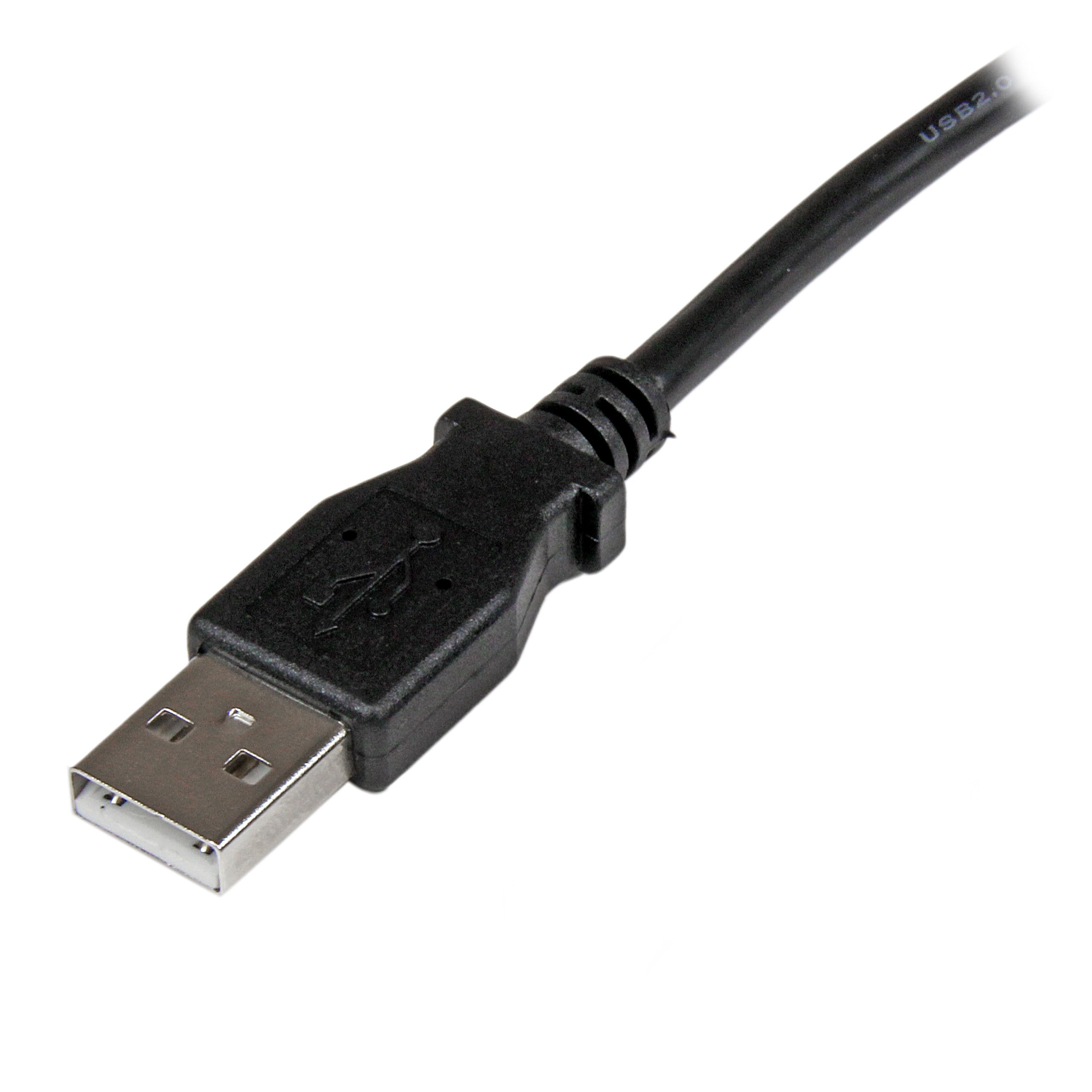 startech-com-usbab2ml-c-ble-usb-2-0-usb-a-vers-usb-b-coud-gauche-2m-noir image 2