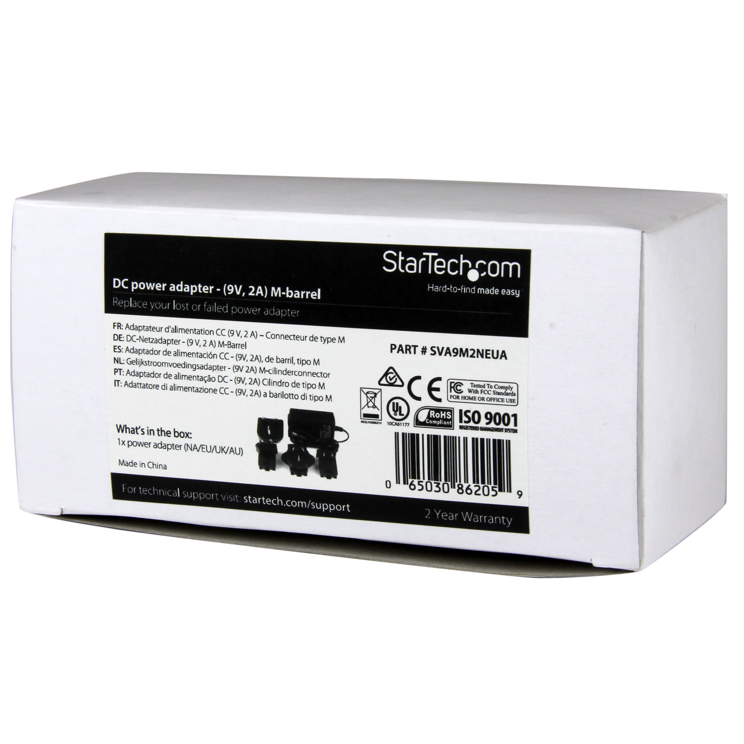 startech-com-sva9m2neua-adaptateur-secteur-9v-2a-type-m-universel image 4