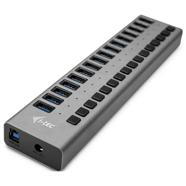 i-tec-hub-usb-3-0-aliment-16-ports-avec-interrupteurs-et-alimentation-90w image 1