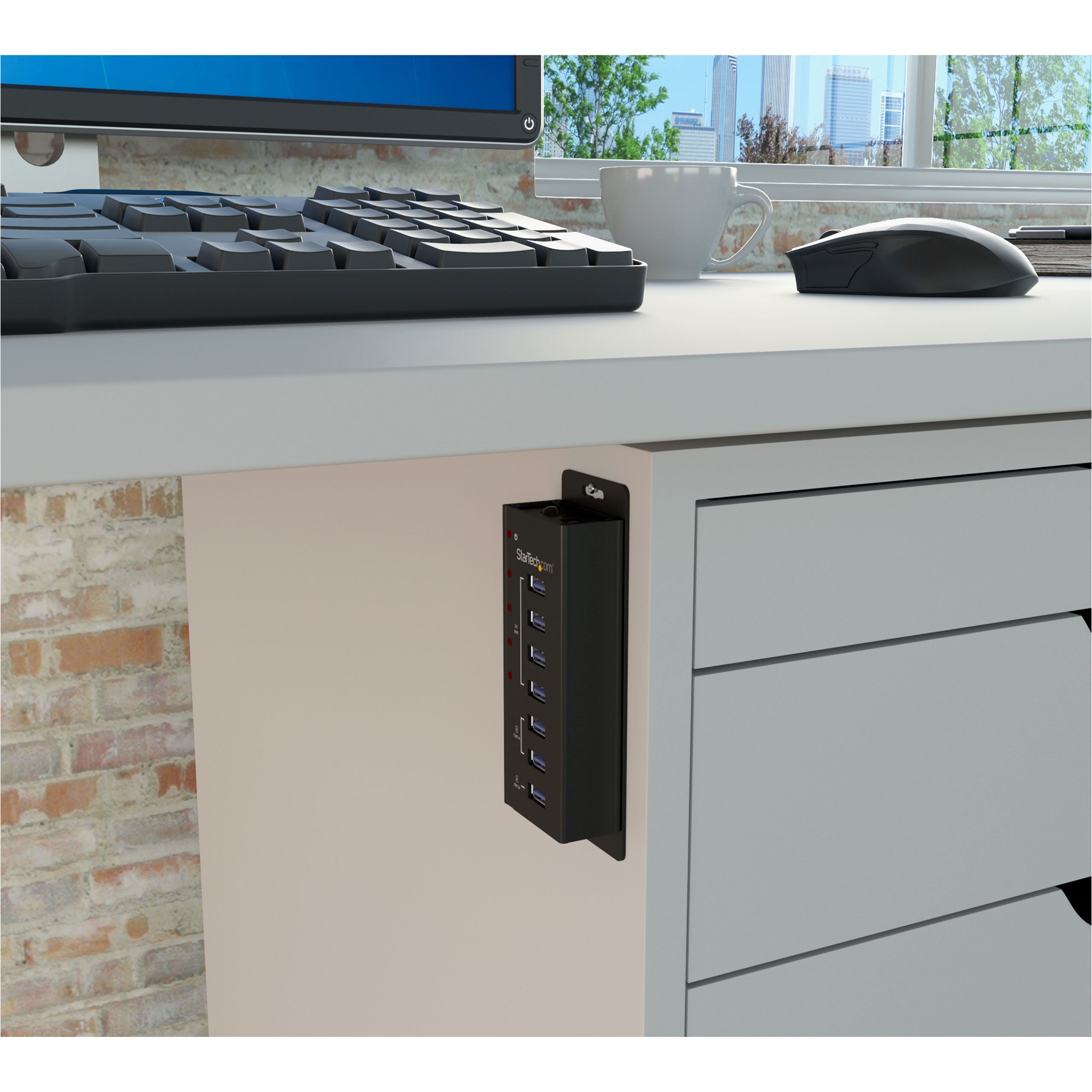 startech-com-st4300u3c3-hub-usb-3-0-7-ports-avec-charge-murale image 3