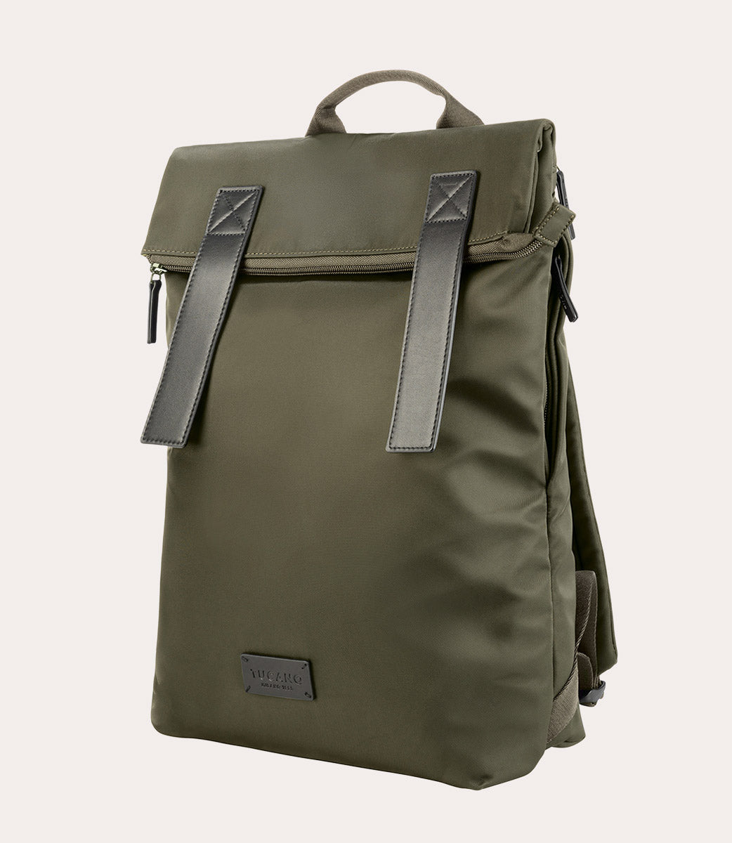 tucano-fold-backpack-sac-dos-nylon-recycl-et-cuir-15-6-macbook-16 image 2