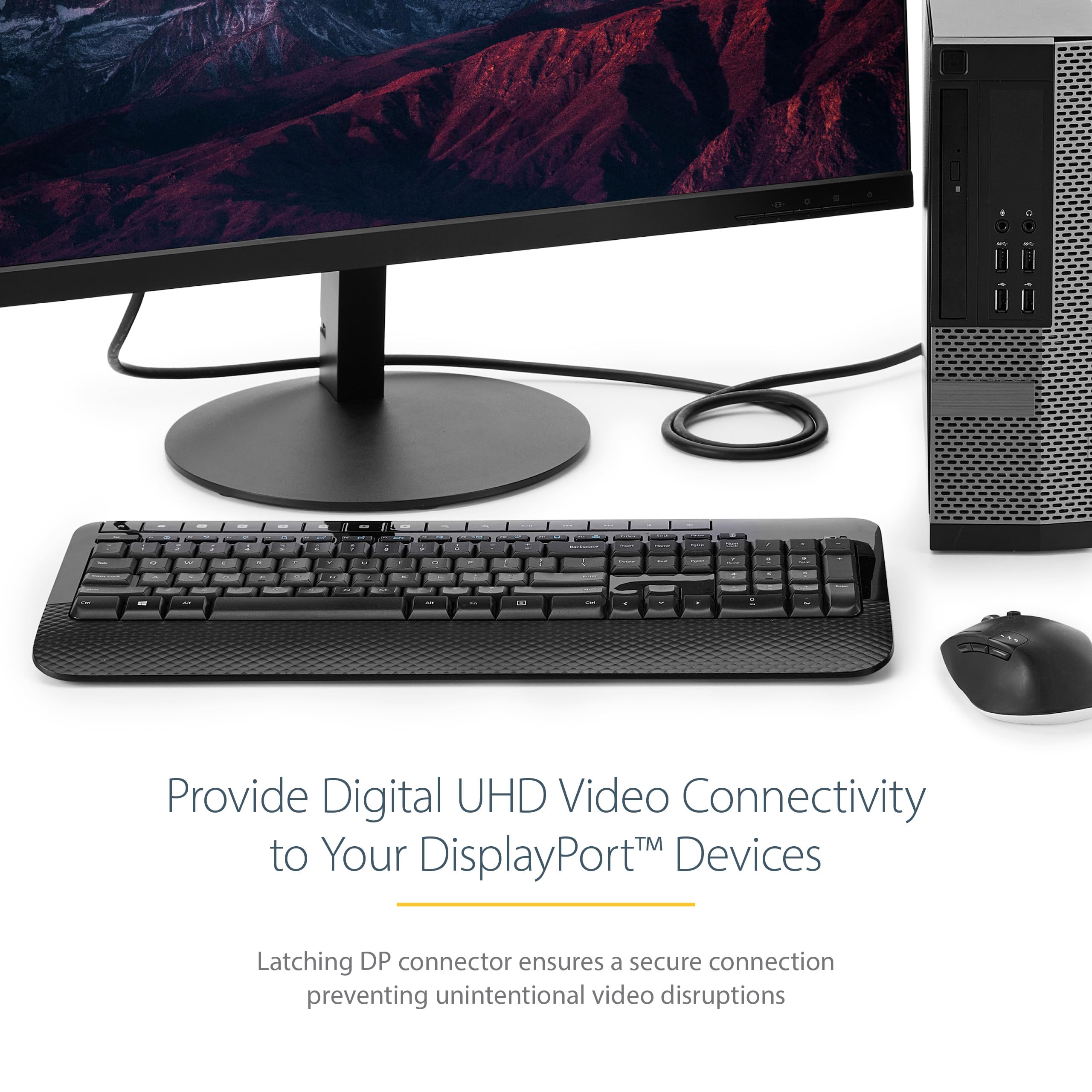 startech-com-c-ble-displayport-1-2-2-m-4k-x-2k-vesa-noir image 2