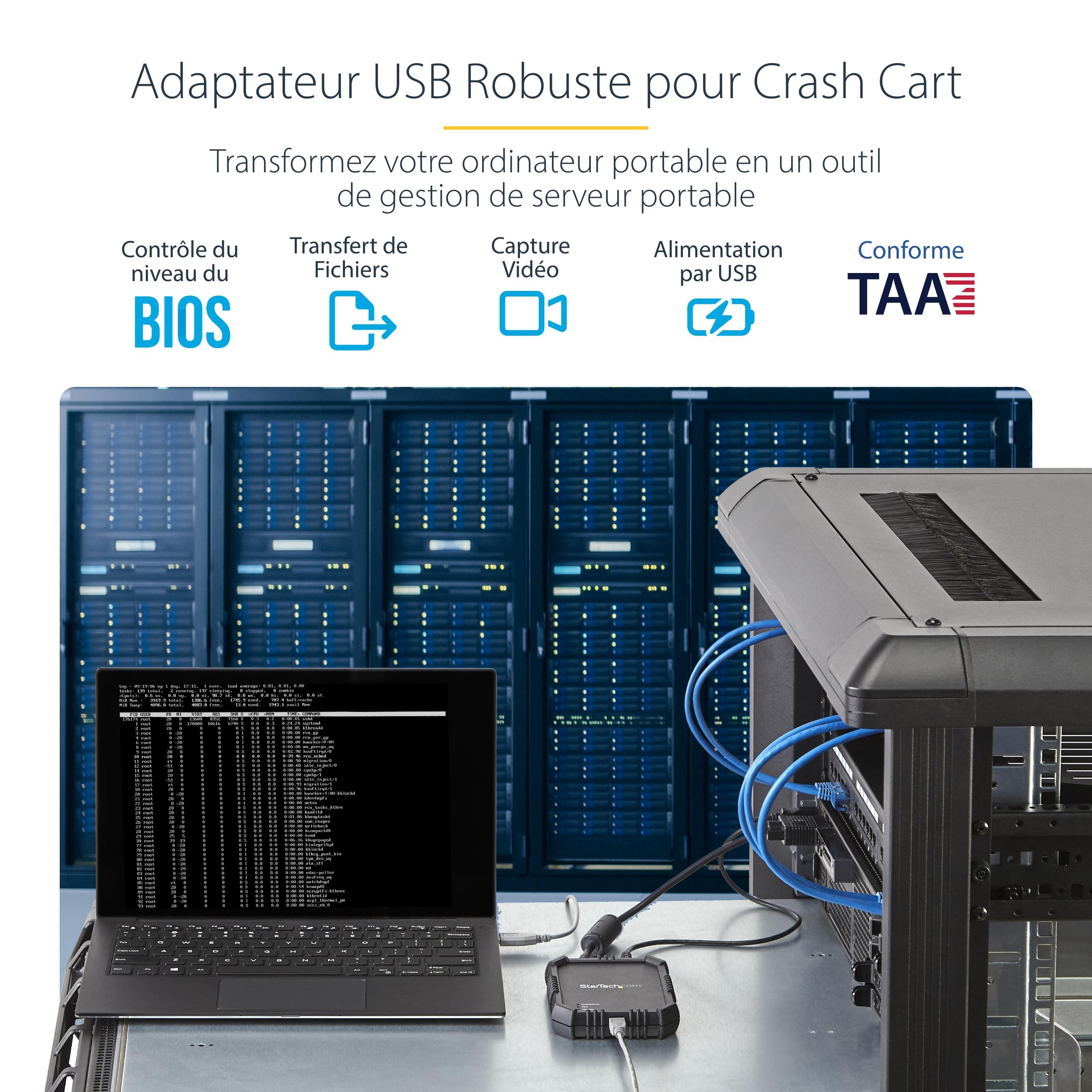startech-com-notecons02x-adaptateur-crash-cart-usb-vga-pour-pc-portable image 2