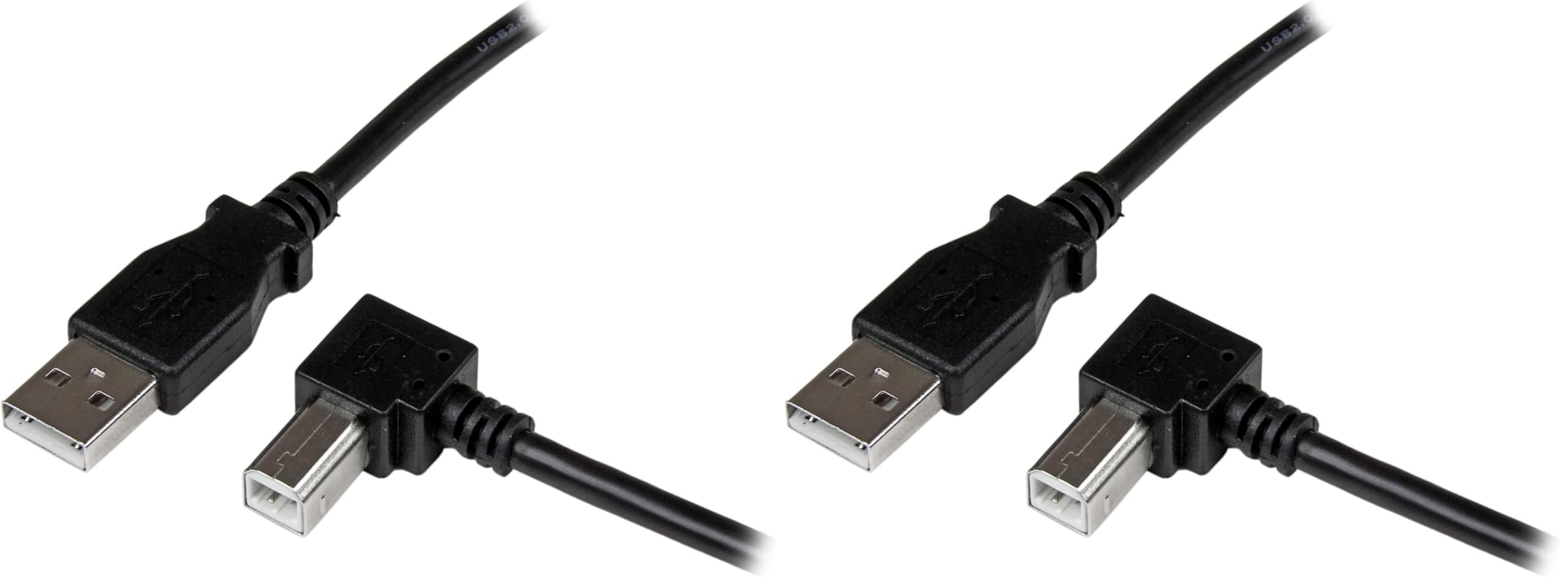 startech-com-c-ble-usb-2-0-usb-a-vers-usb-b-coud-droite-m-m-1-m-noir-usba-b1mr image 3