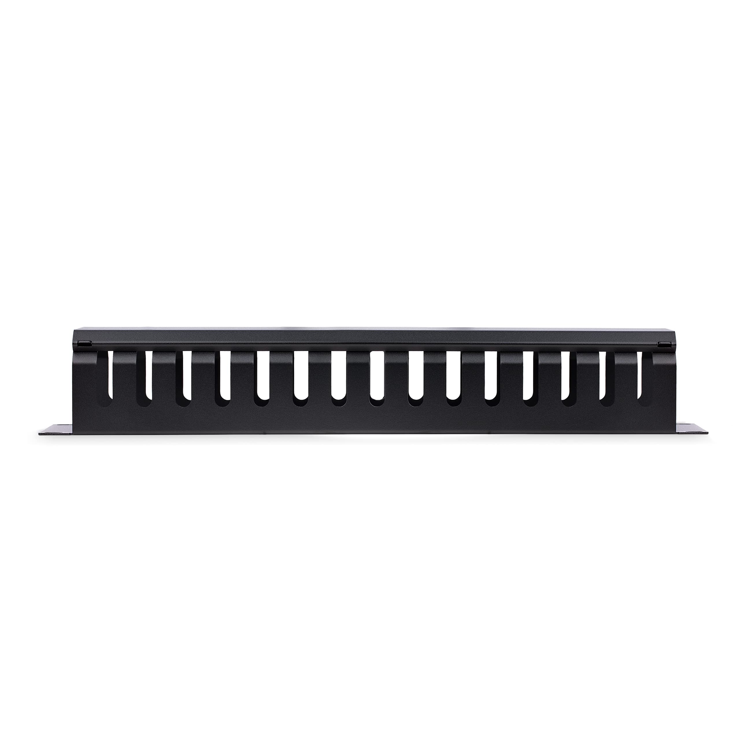 startech-com-goulotte-horizontale-doigts-2u-avec-couvercle-rack-19-pouces-acier image 3