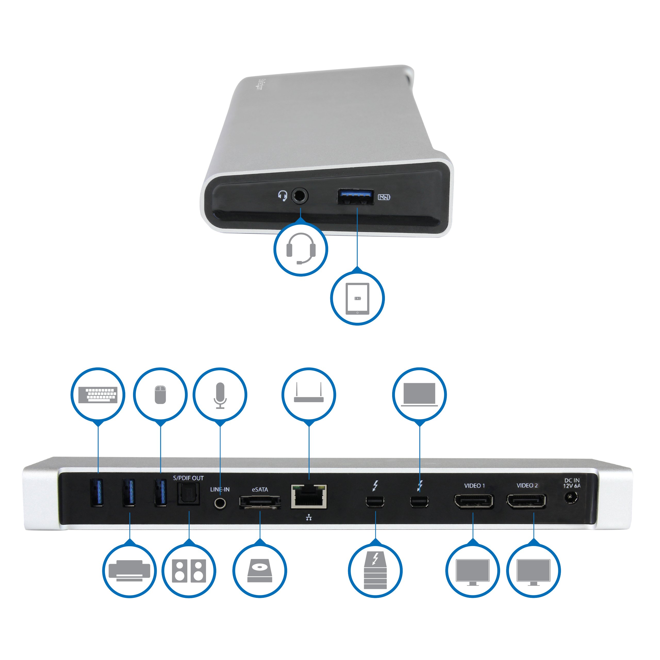 startech-com-tb2dock4k2dp-station-d-accueil-thunderbolt-2-double-displayport-4k image 2