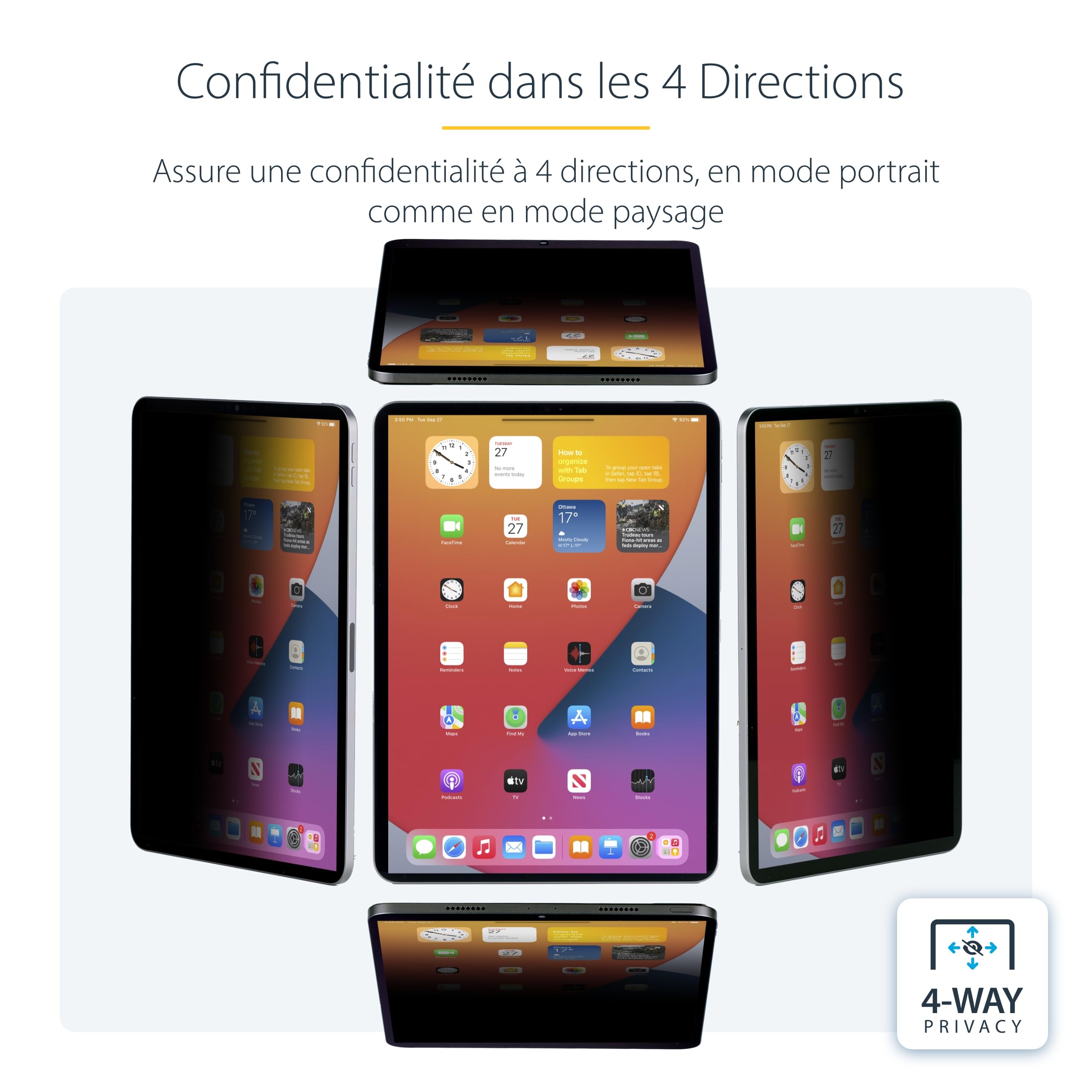 startech-com-filtre-de-confidentialit-pour-ipad-pro-11-pouces-4-voies-tactile-an image 3