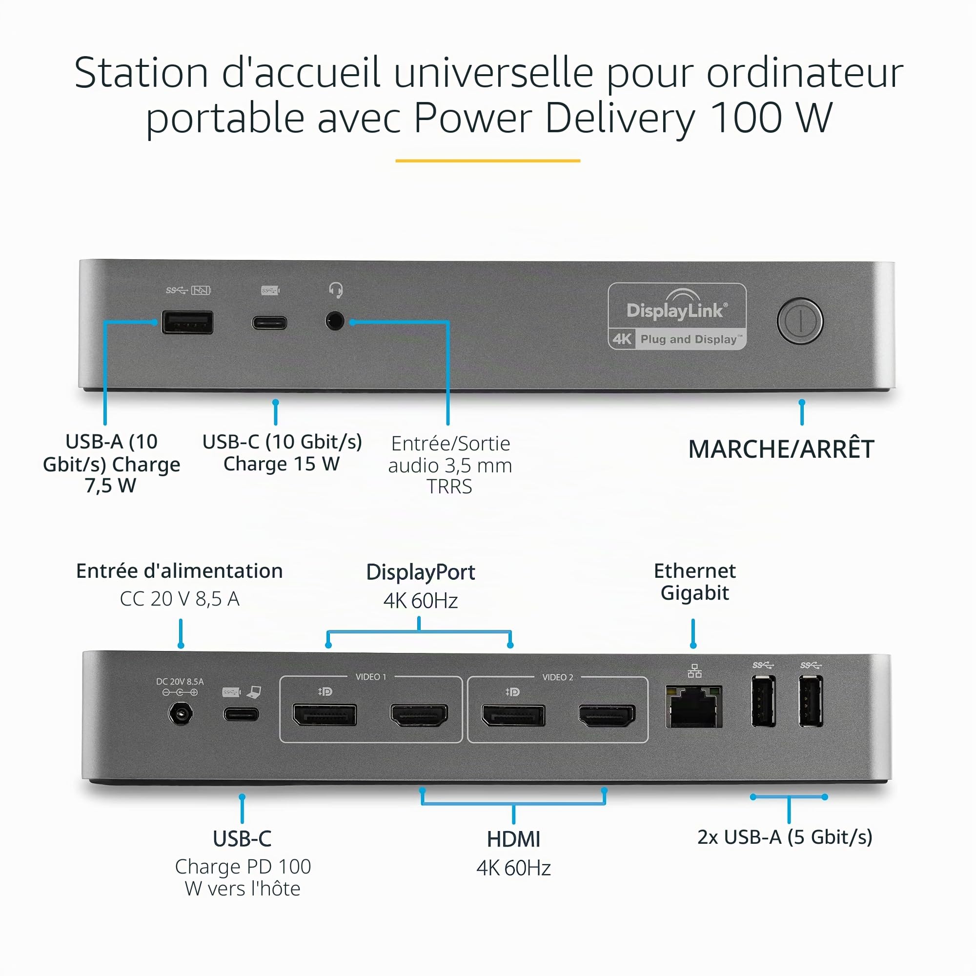 startech-com-st12mhdlan-station-d-accueil-hybride-usb-c-usb-a-double-4k-hdmi-dis image 3