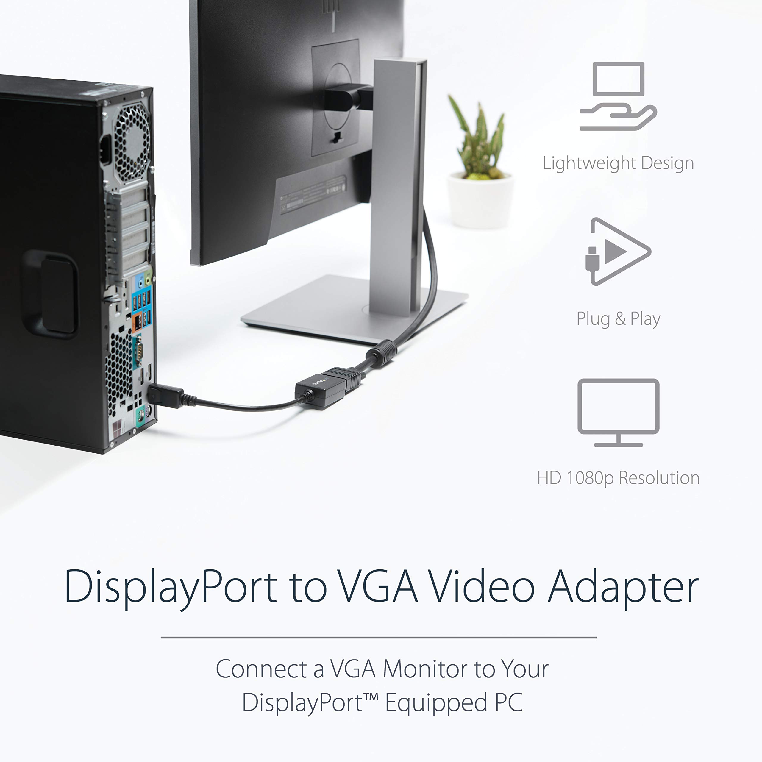 startech-com-dp2vga2-adaptateur-displayport-vers-vga-actif-1080p image 2