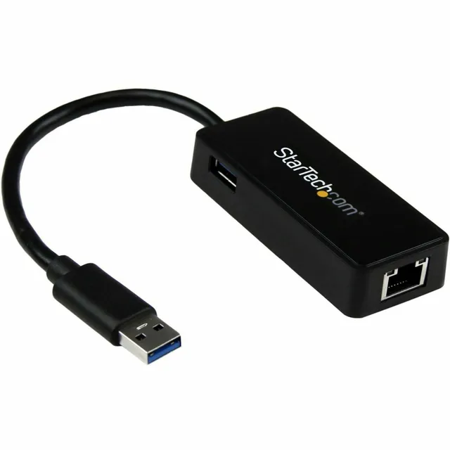 startech-com-usb31000sptb-adaptateur-ethernet-usb-3-0-gigabit-rj45-hub-usb image 1