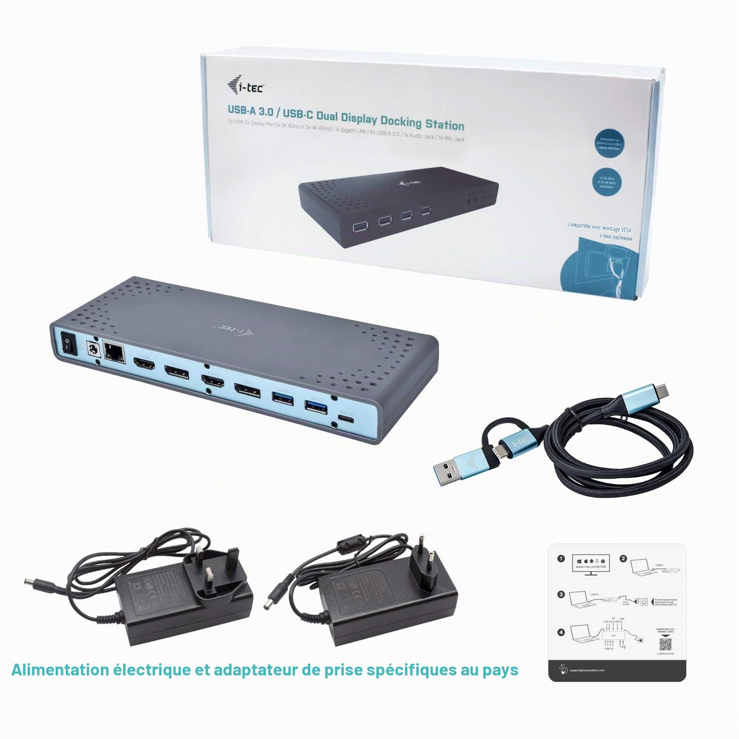 i-tec-station-d-accueil-universelle-usb-3-0-usb-c-5k-2x-4k-dual-hdmi-dual-displa image 6
