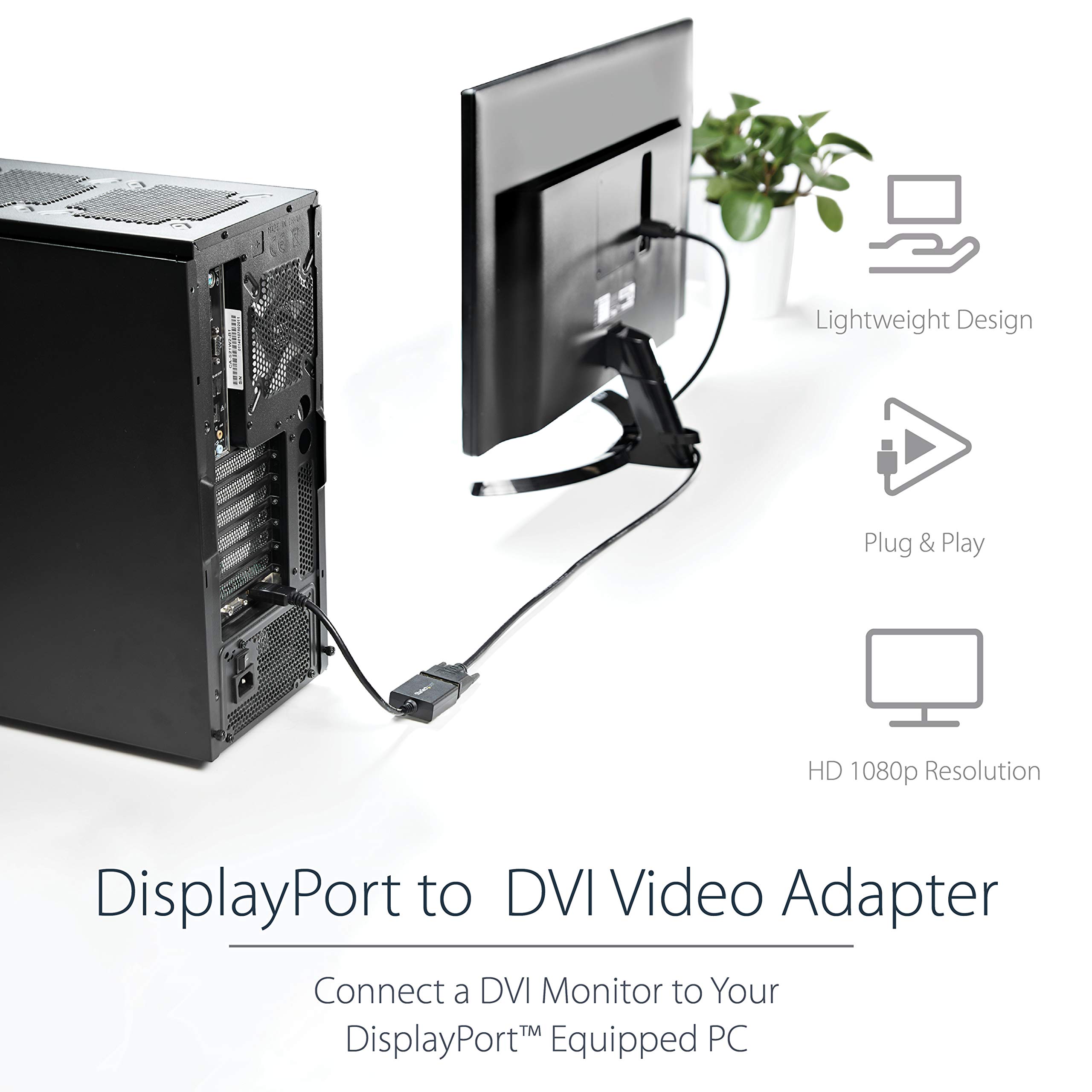 startech-com-dp2dvi2-adaptateur-displayport-vers-dvi-d-1920x1200-60hz image 2