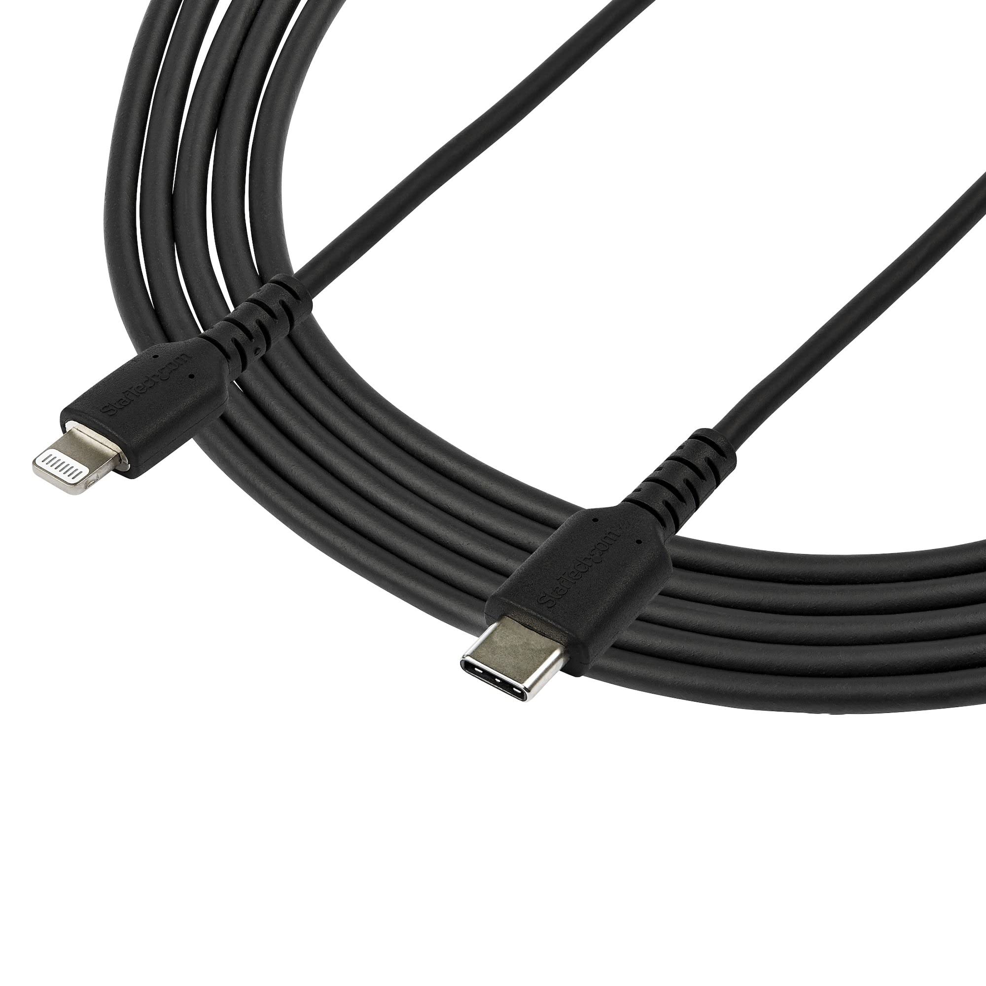 startech-com-rusbcltmm2mb-c-ble-usb-c-vers-lightning-2-m-robuste-mfi-noir image 4