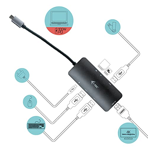 i-tec-nano-station-d-accueil-usb-c-m-tal-4k-hdmi-3x-usb-3-0-sd-microsd-pd-100w image 7