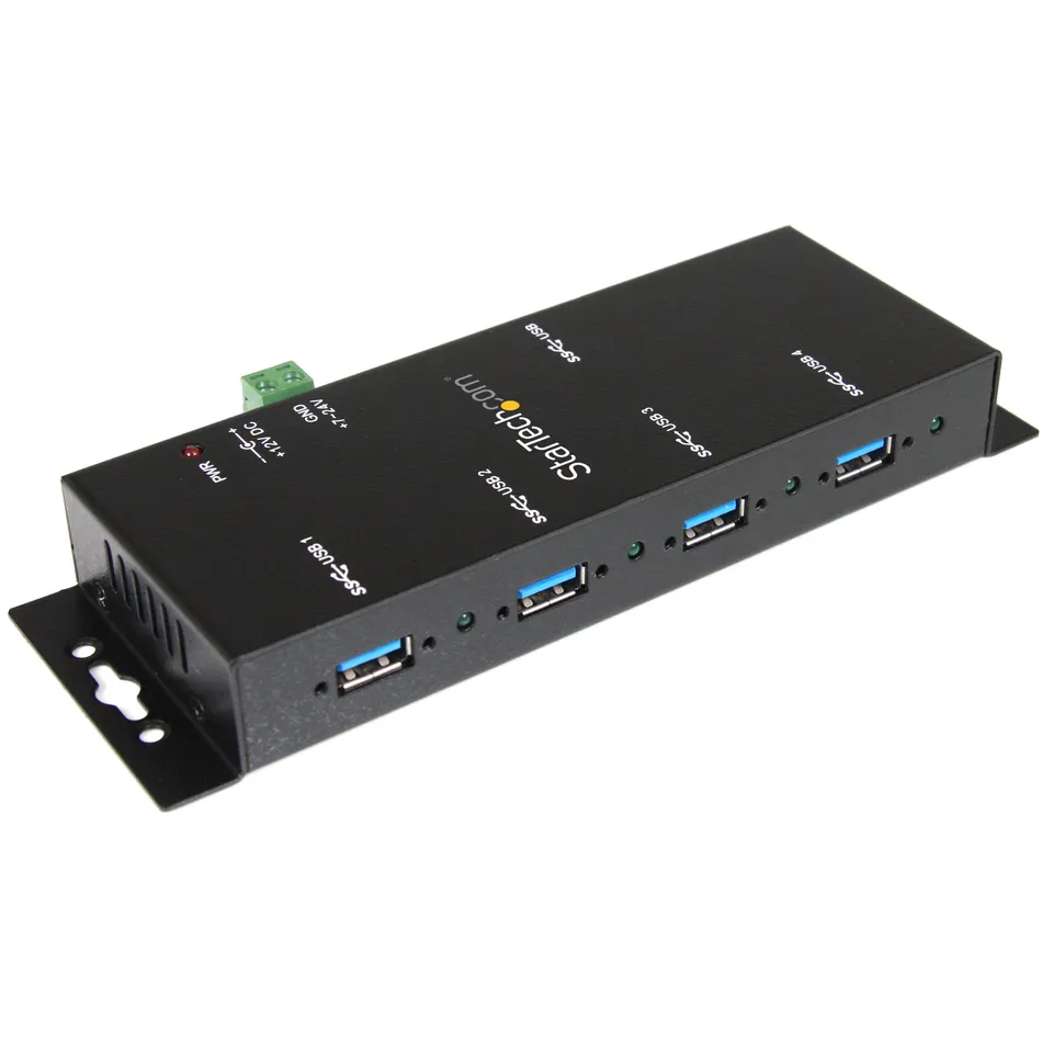 startech-com-st4300usbm-hub-industriel-usb-3-0-4-ports-m-tal-montable image 1