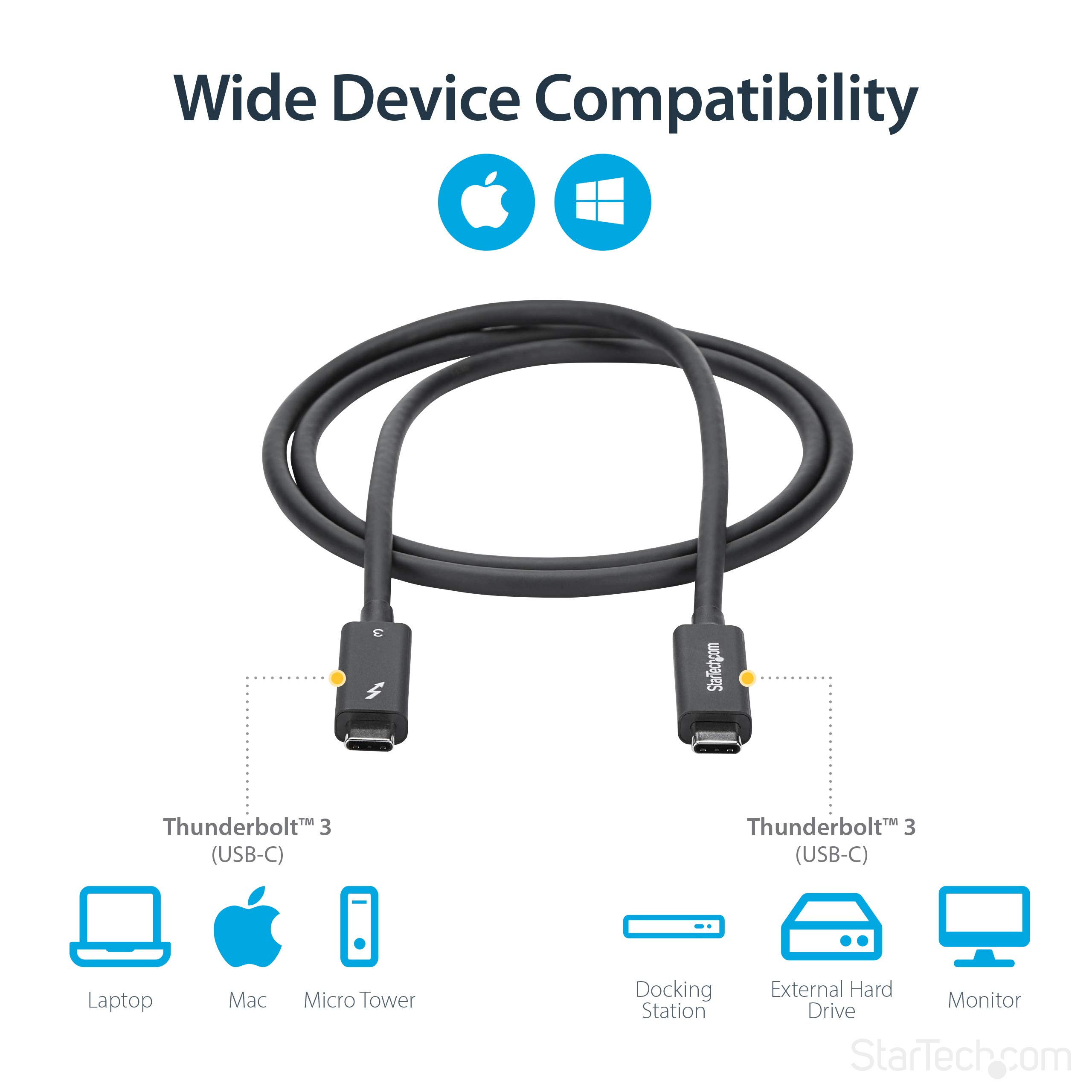 startech-com-c-ble-thunderbolt-3-actif-1-m-40-gbps-100w-pd-5k-noir image 3