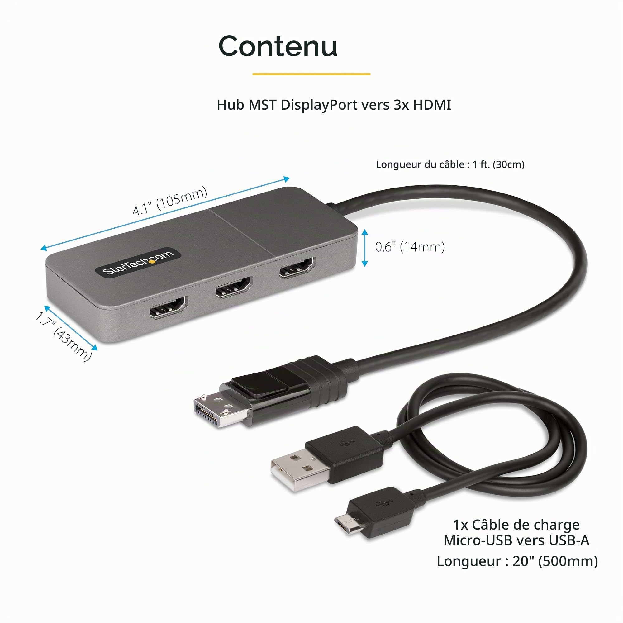 startech-com-hub-mst-displayport-1-4-vers-3x-hdmi-4k-60hz-hdr-30cm image 5
