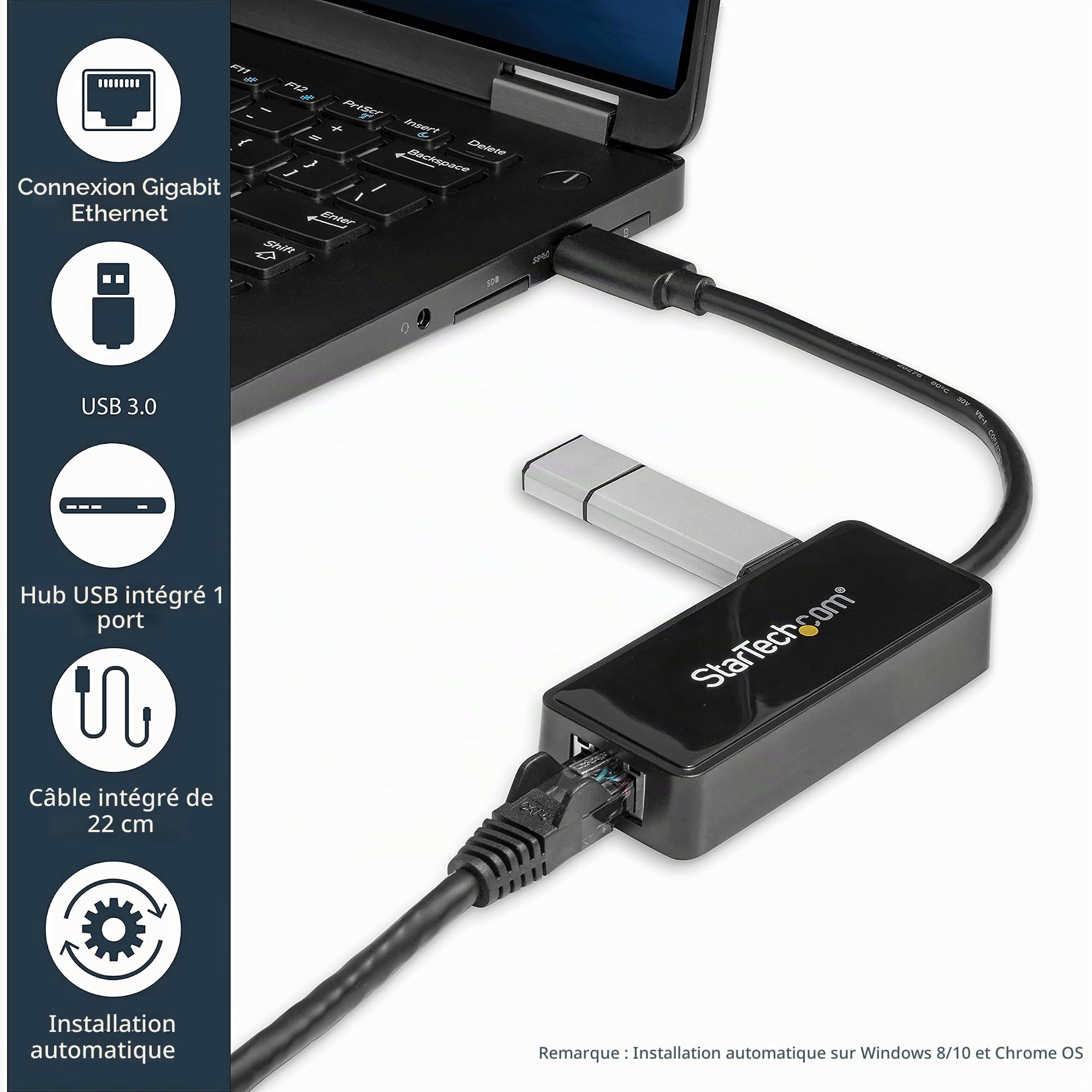 startech-com-usb31000sptb-adaptateur-ethernet-usb-3-0-gigabit-rj45-hub-usb image 3