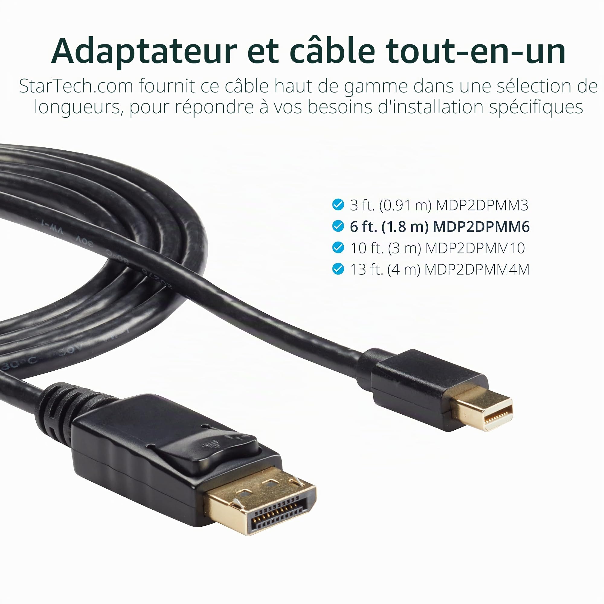 startech-com-c-ble-mini-displayport-vers-displayport-1-2-4k-2-m-noir image 3