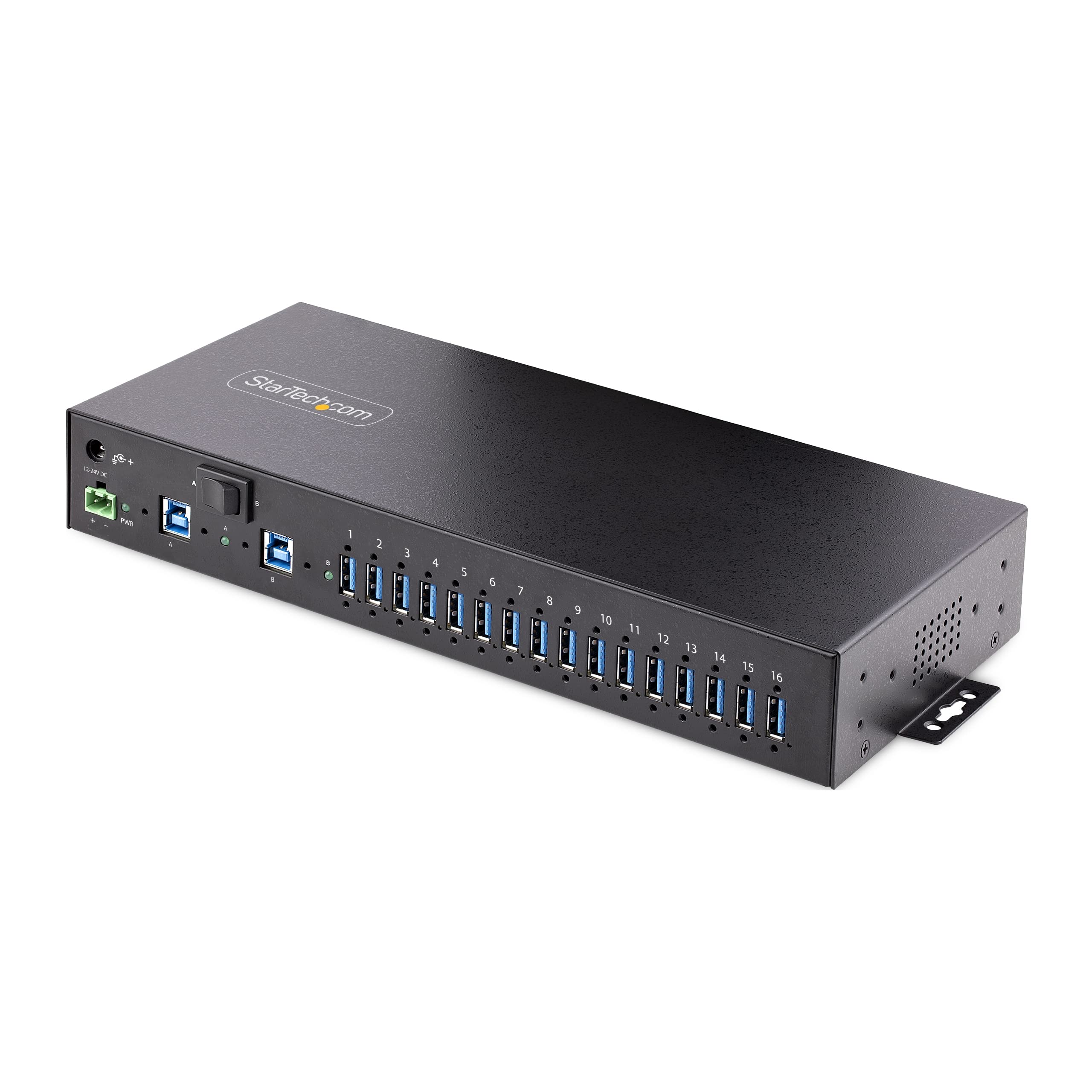 startech-com-hub-industriel-usb-3-0-16-ports-5gbps-esd-m-tal-5g16ainds-usb-a-hub image 1