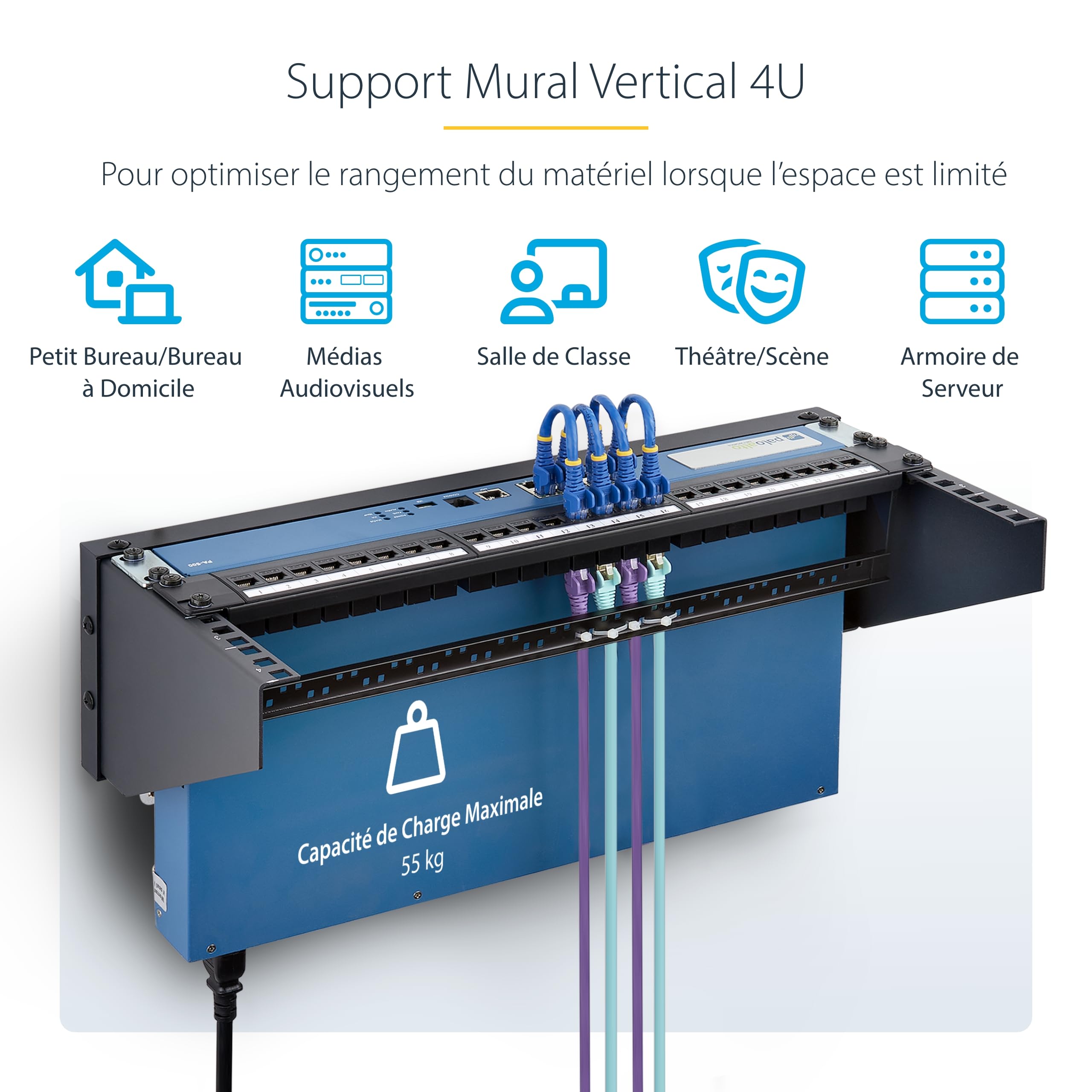 startech-com-support-mural-vertical-4u-rack-19-55kg-rk419wallv-n image 2