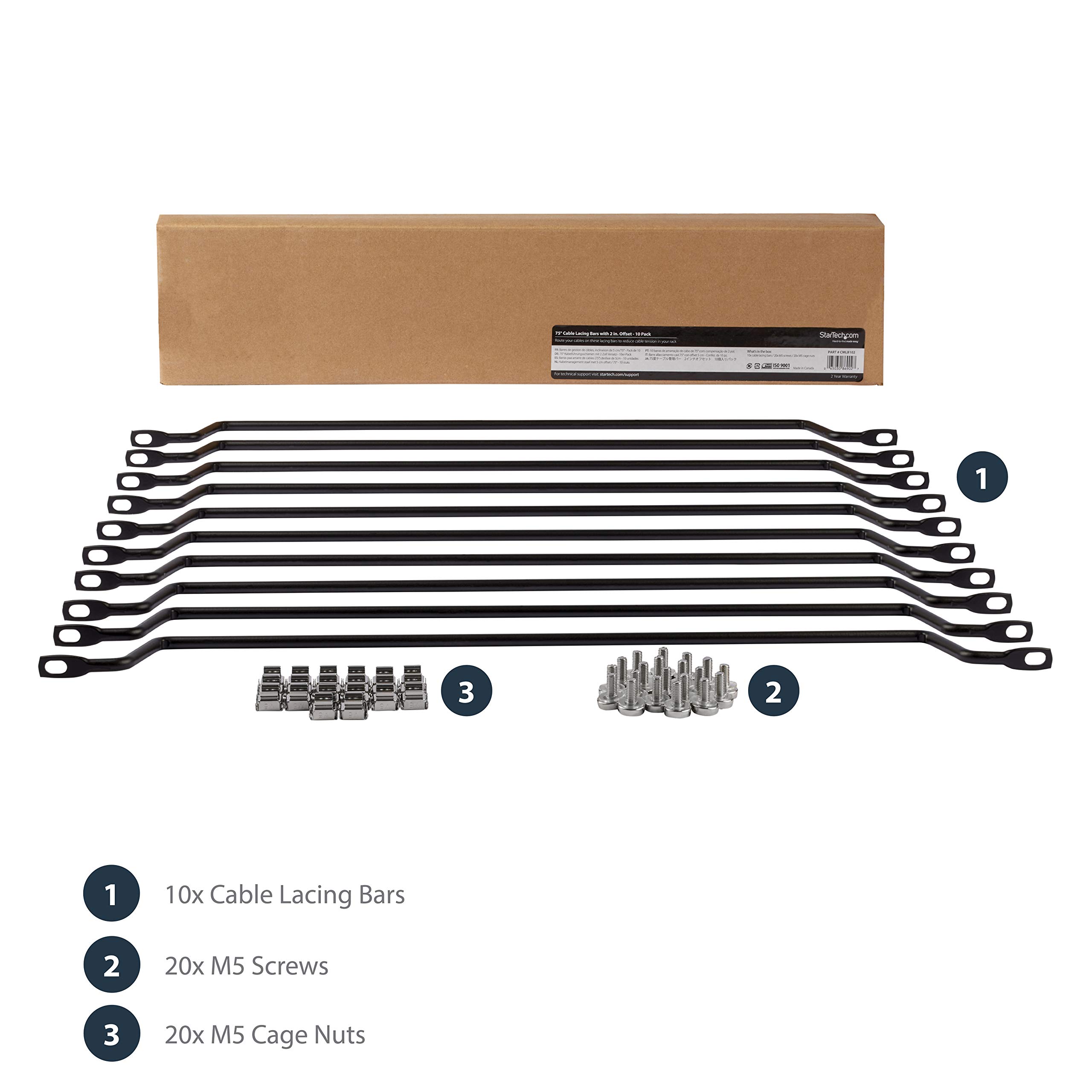 startech-com-barre-de-gestion-de-c-bles-lacing-bar-offset-5-cm-lot-de-10 image 5