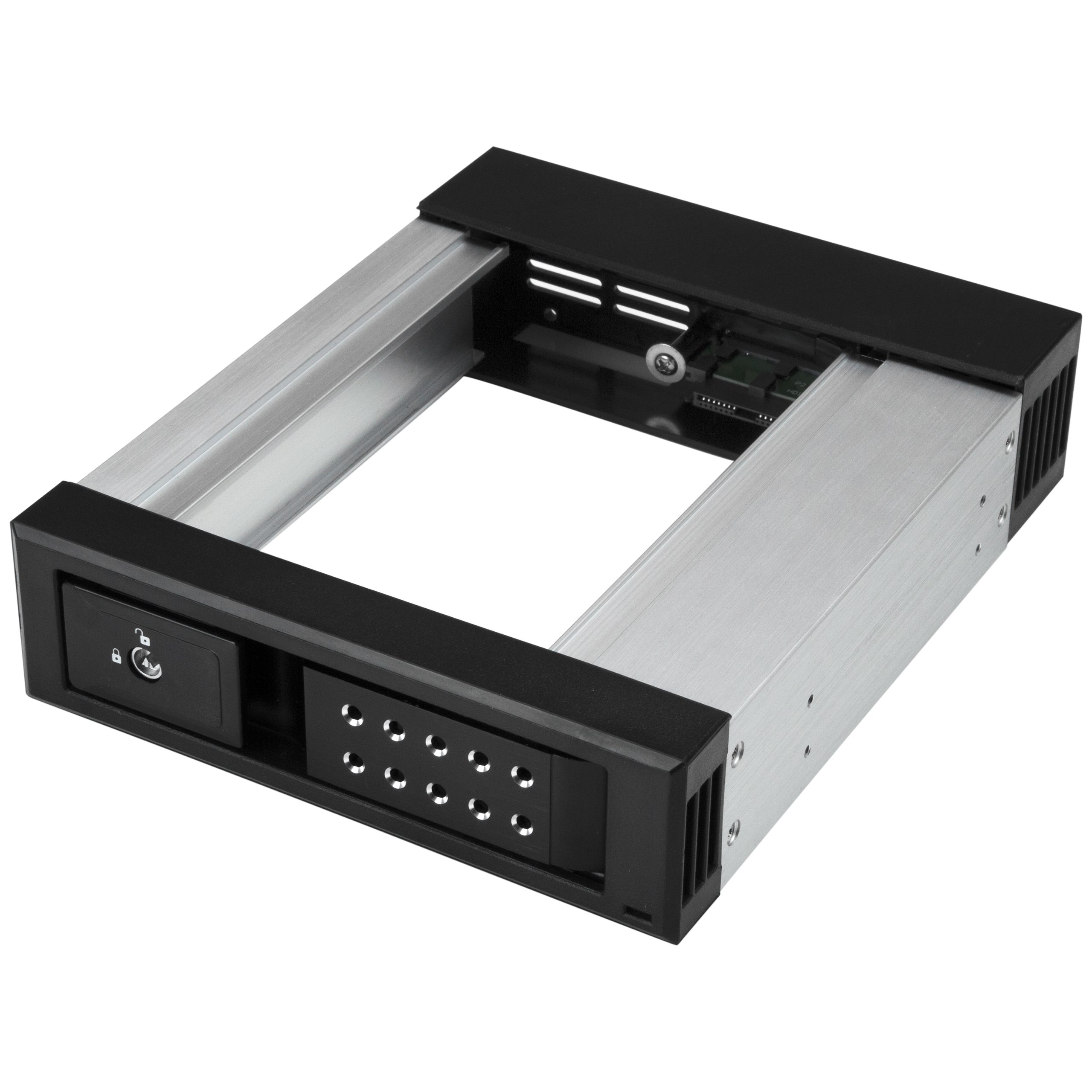 startech-com-baie-mobile-sata-sas-3-5-sans-tiroir-aluminium-5-25-hsb1satsasba image 1