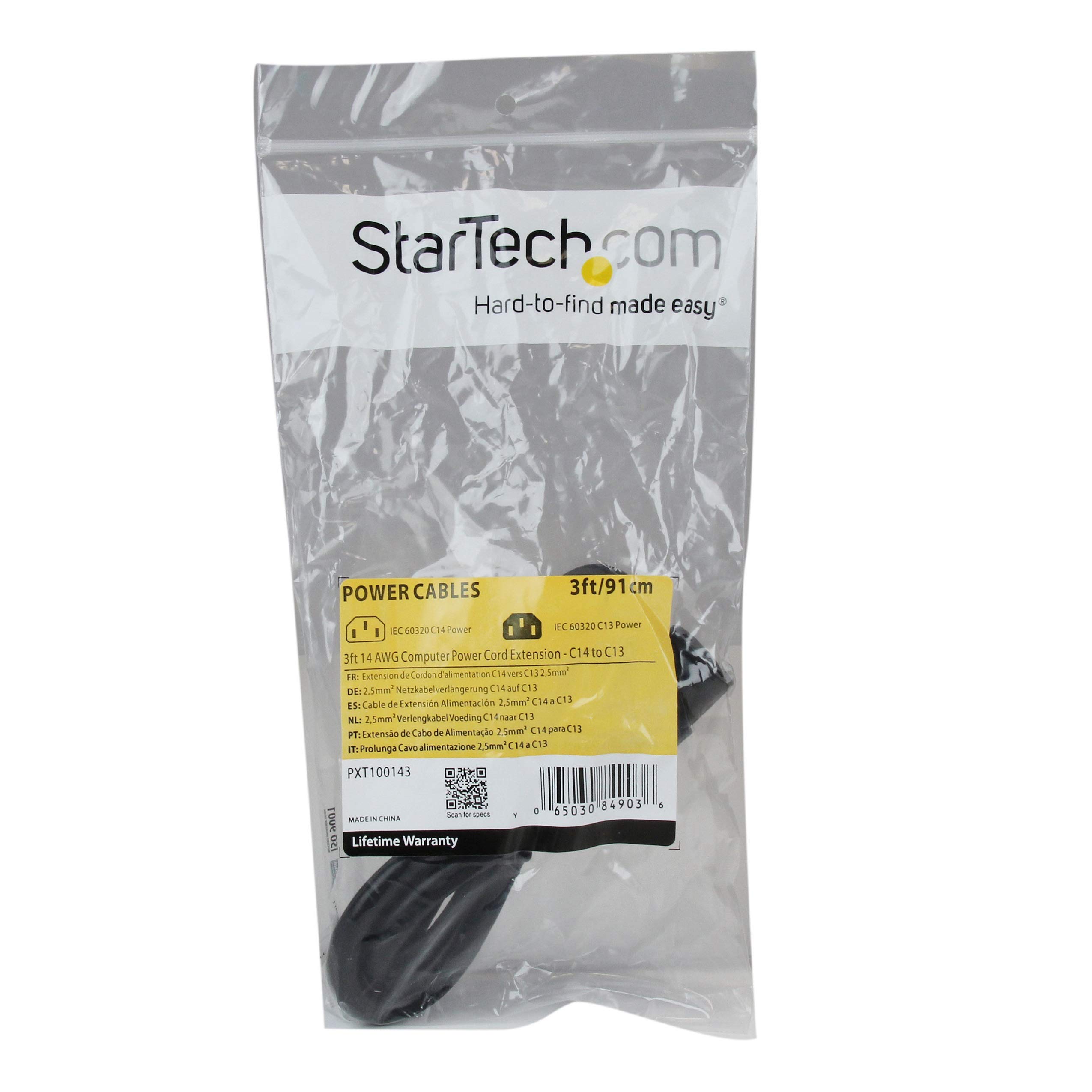 startech-com-rallonge-cordon-d-alimentation-c14-vers-c13-91-cm-pxt100143 image 5