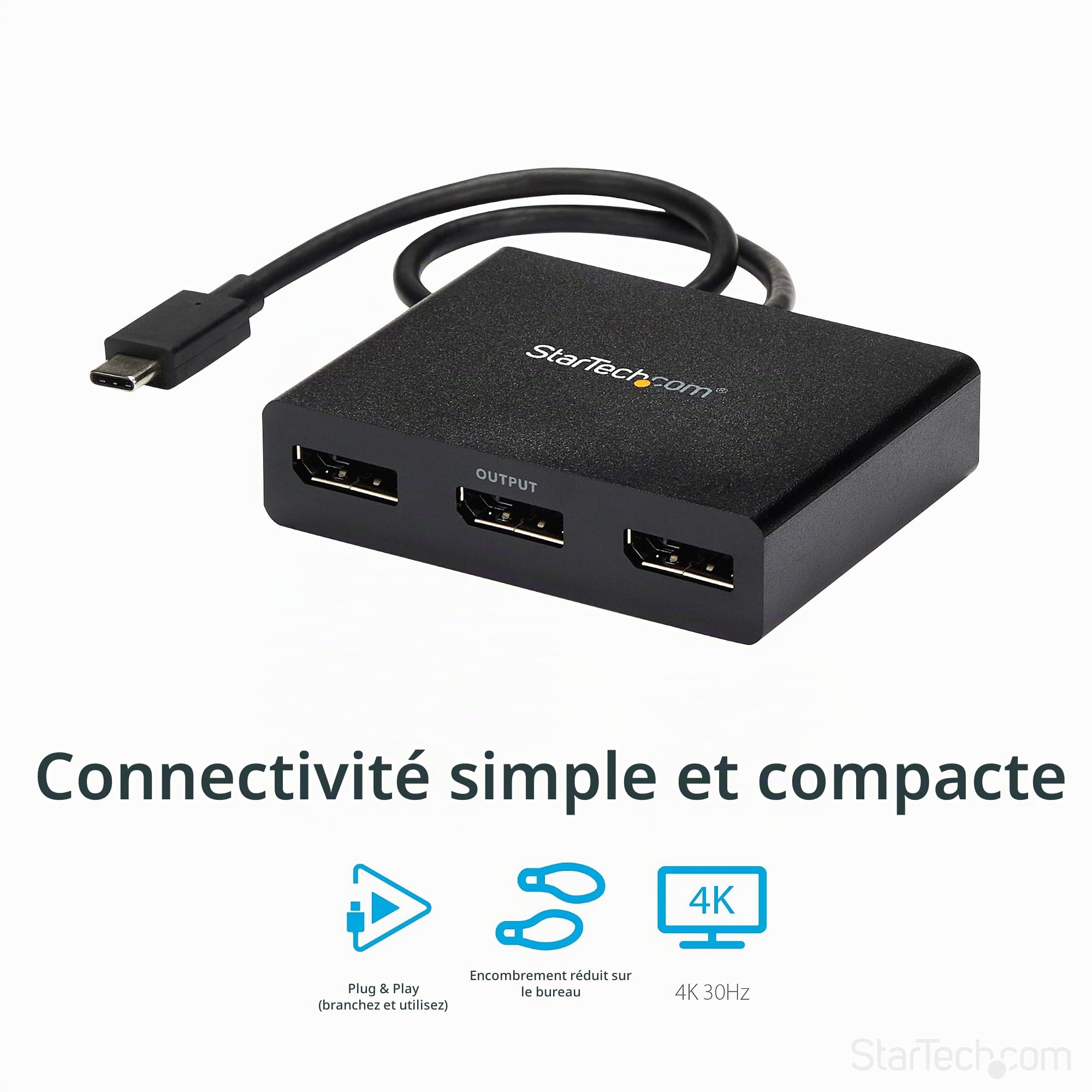 startech-com-mstcdp123dp-adaptateur-multi-moniteur-usb-c-vers-triple-displayport image 3