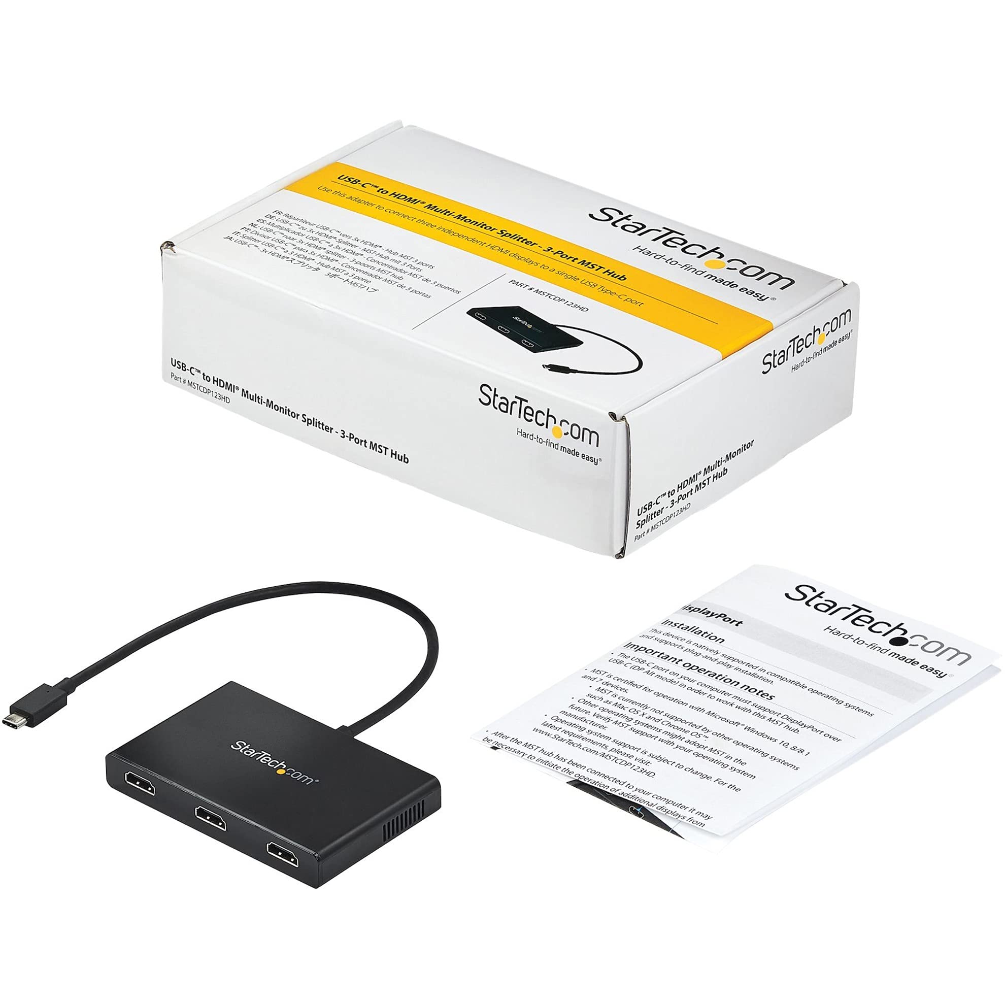 startech-com-hub-mst-usb-c-vers-triple-hdmi-1080p-4k-30cm image 5