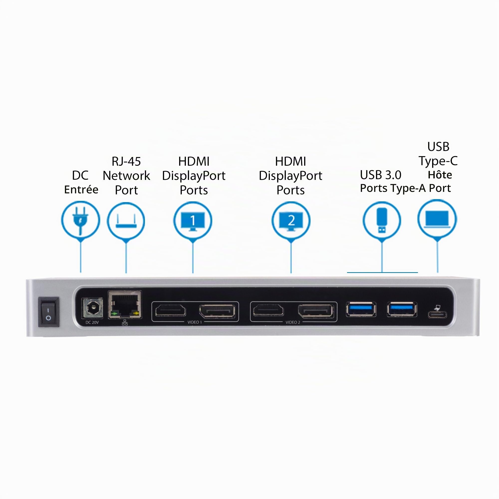 startech-com-dock-hybride-usb-c-usb-a-double-4k-60hz-dp-hdmi-6x-usb-a-gbe image 6