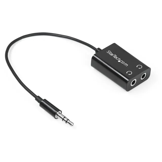 startech-com-r-partiteur-audio-slim-3-5-mm-m-le-vers-2x-femelle-noir-muy1mffadp image 1