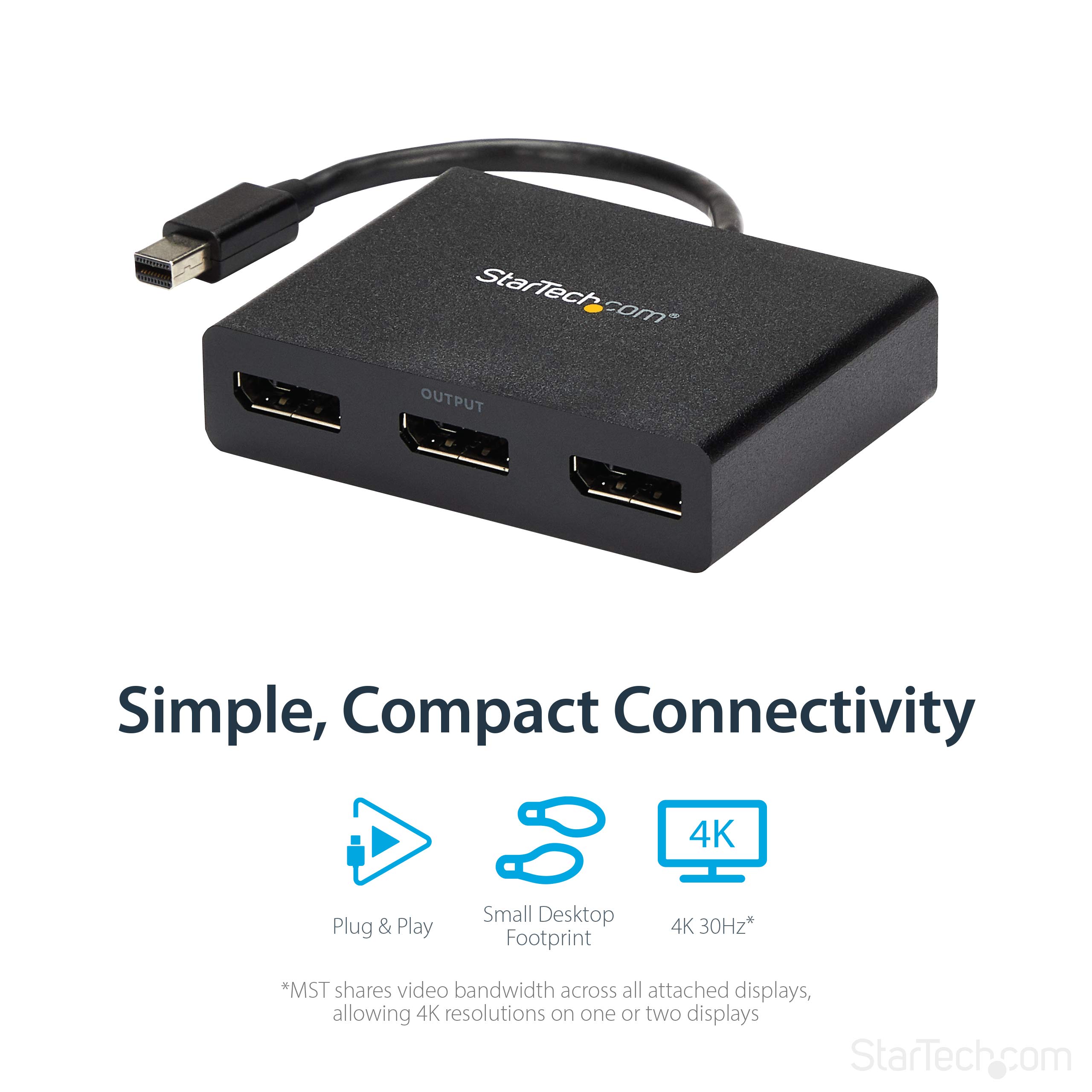 startech-com-mstmdp123dp-hub-mst-mini-displayport-vers-3x-displayport-double-4k image 3