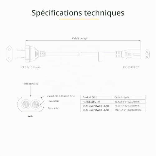 startech-com-cordon-alimentation-portable-1-m-ue-vers-c7-pxtnb2seu1m image 8