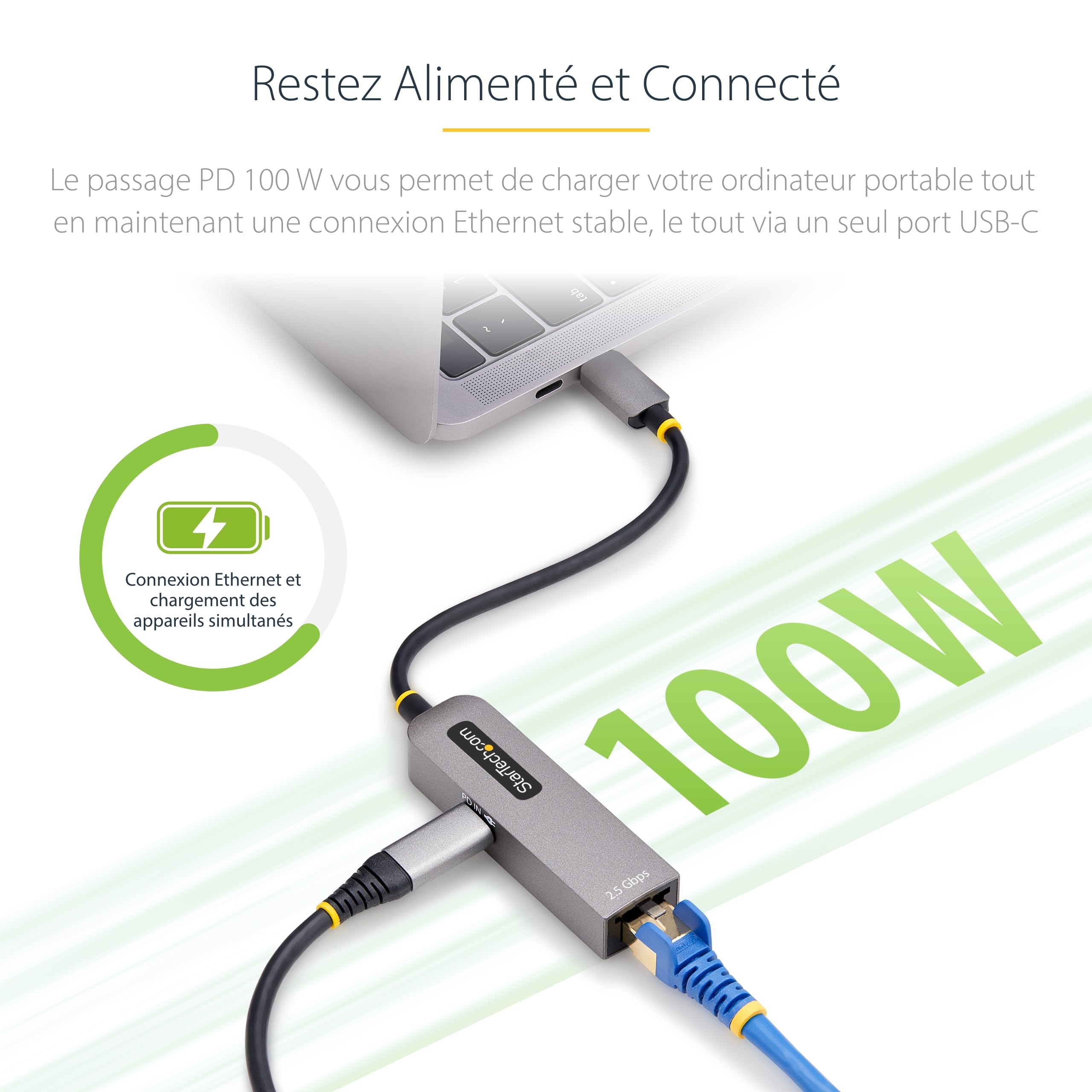 startech-com-adaptateur-usb-c-vers-ethernet-2-5gbe-100w-pd-nbase-t image 3