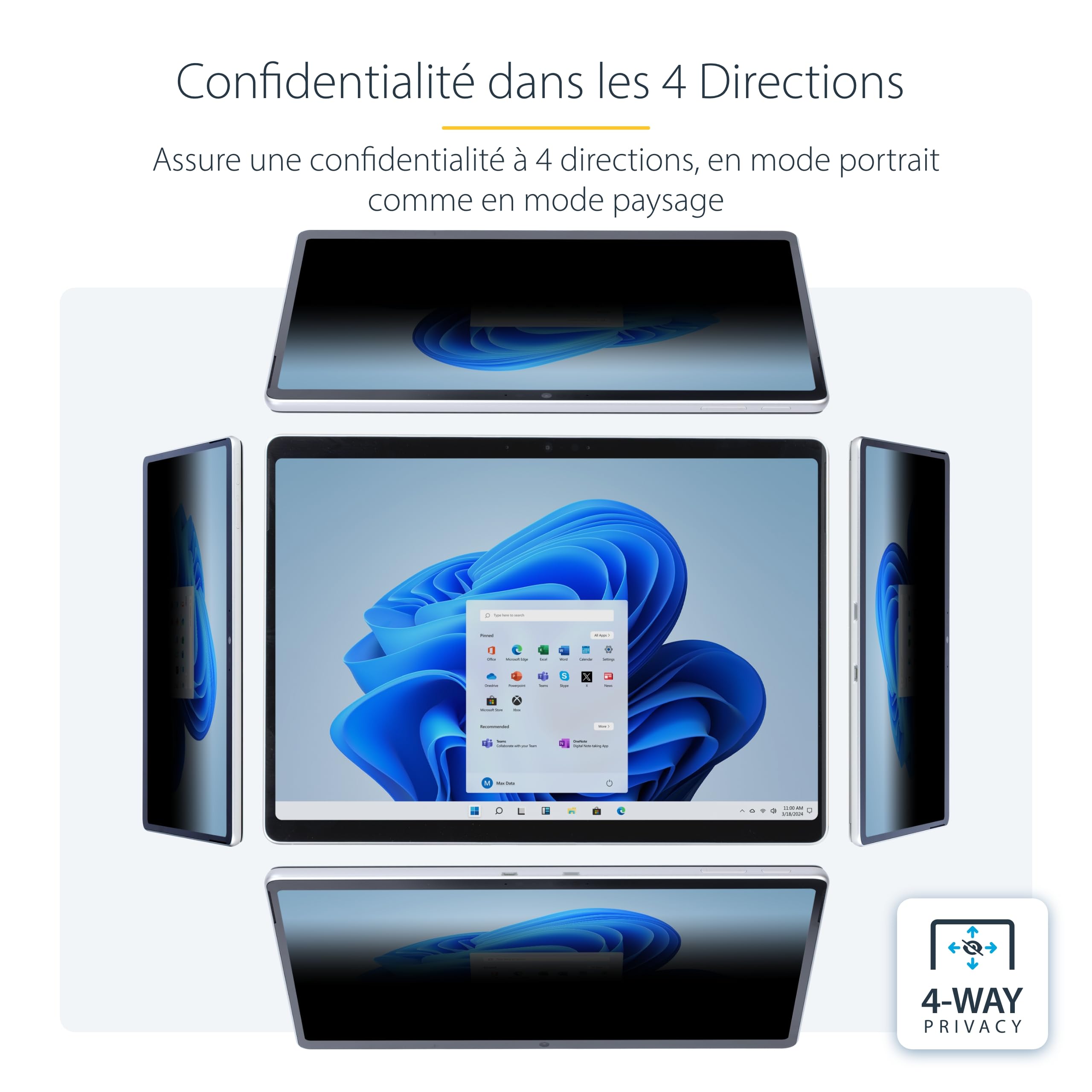 startech-com-filtre-confidentialit-4-directions-pour-surface-pro-8-9-x-11-13-mat image 4