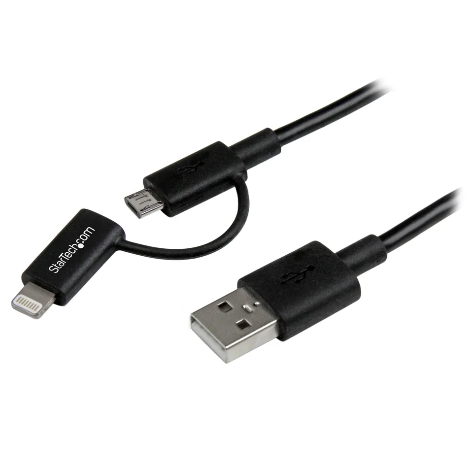 startech-com-c-ble-lightning-8-broches-micro-usb-vers-usb-1-m-charge-et-synchron image 1