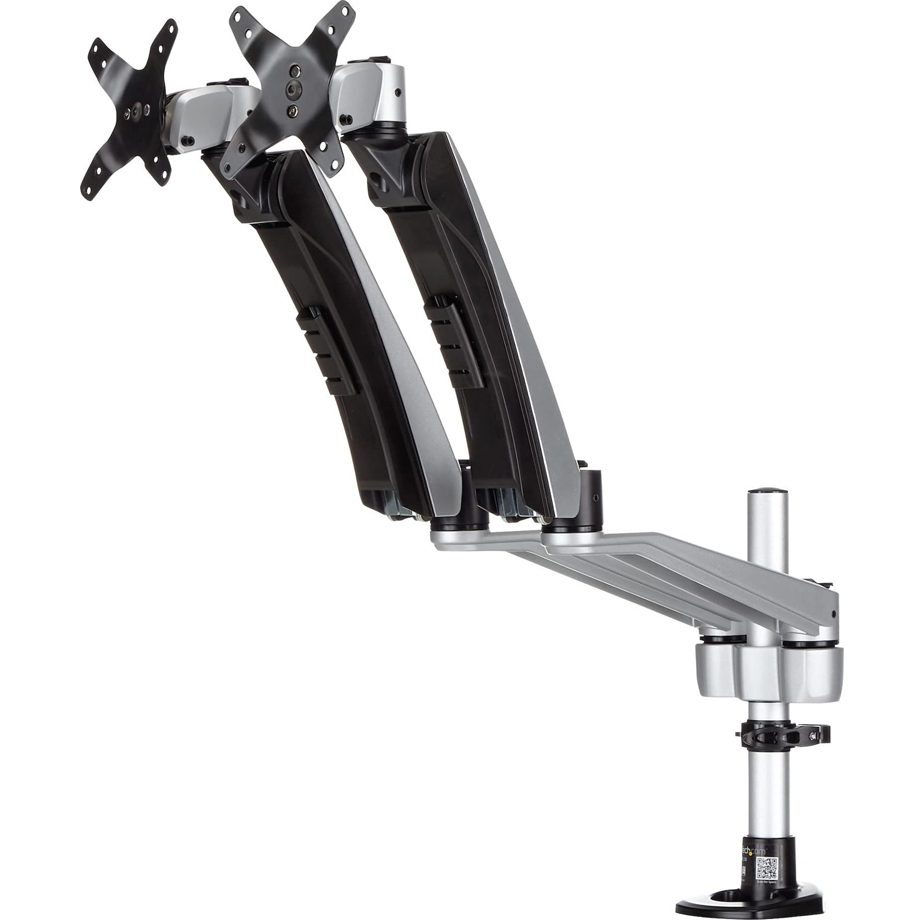 startech-com-armdual30-support-bureau-bras-articul-2-crans-jusqu-30-argent image 1