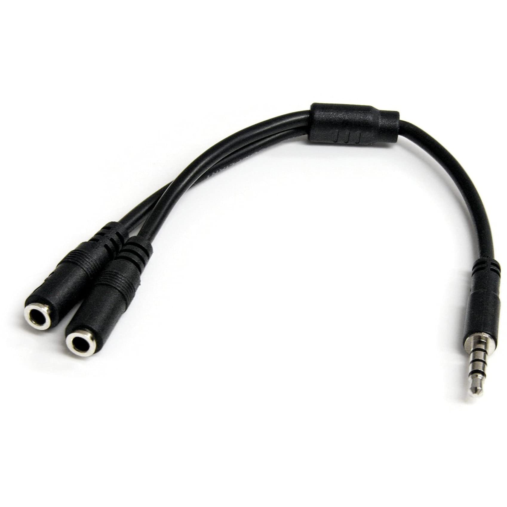 startech-com-muyhsmff-adaptateur-casque-micro-jack-3-5mm-m-vers-2x-f-noir image 1