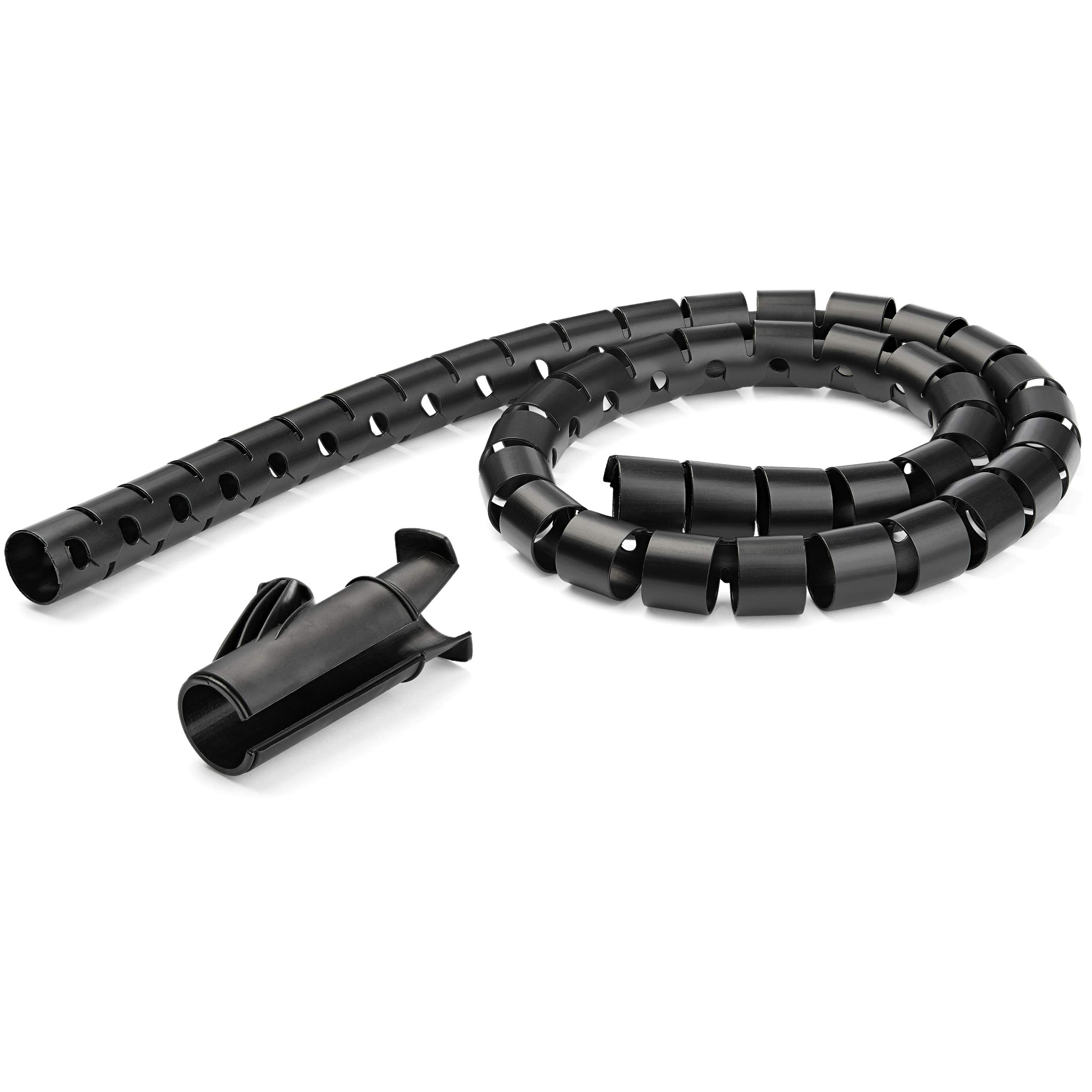 startech-com-cmscoiled2-gaine-spirale-range-c-ble-noir-25-mm-x-2-5-m-avec-outil image 1