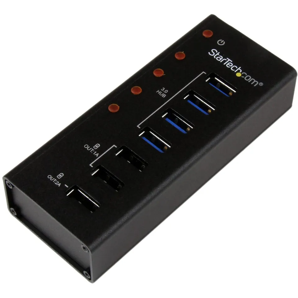 startech-com-st4300u3c3-hub-usb-3-0-7-ports-avec-charge-murale image 1