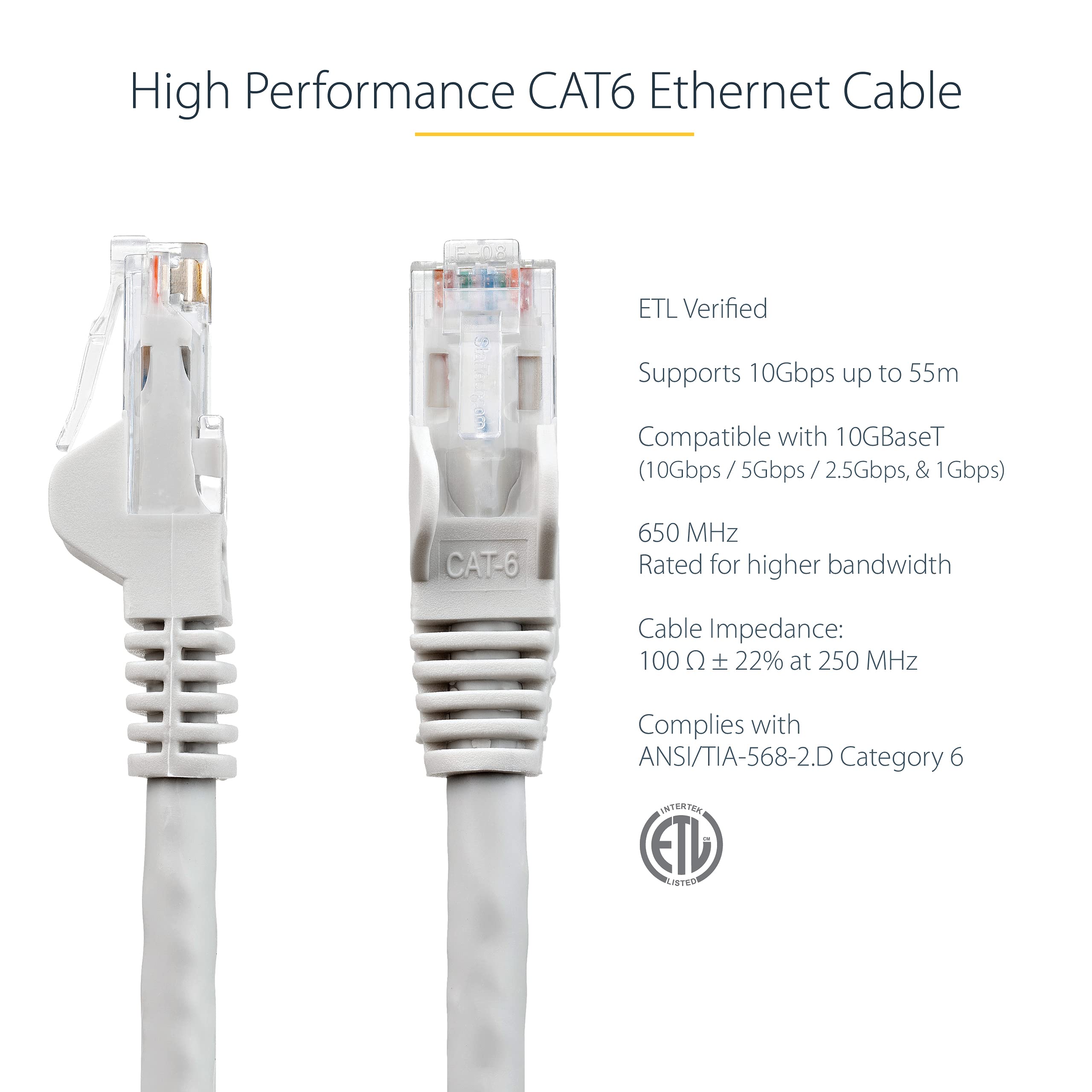 startech-com-n6patc1mgr-c-ble-patch-cat6-1-m-rj45-poe-100w-gris image 2